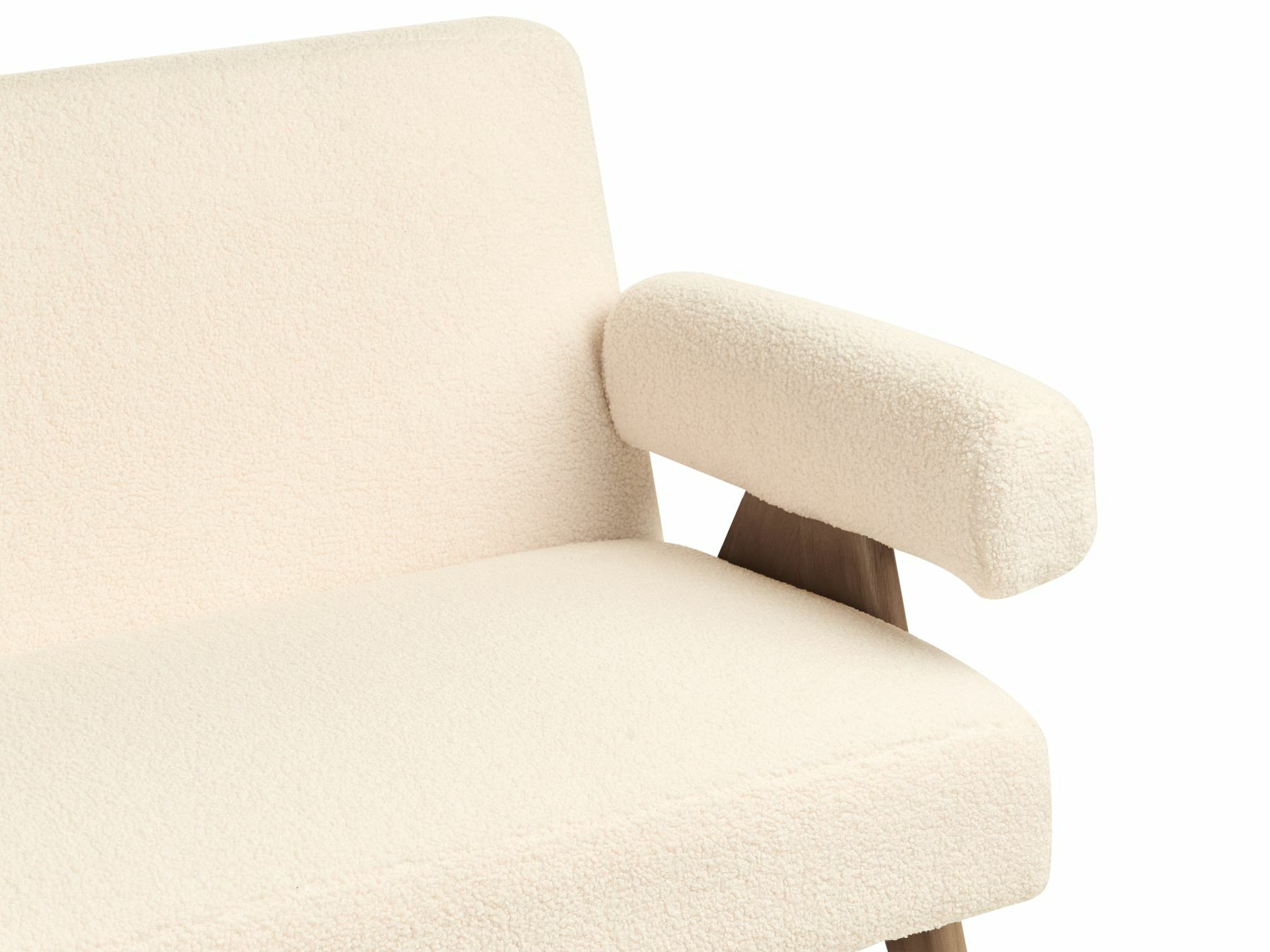 Тапицирана пейка Berwyn 2713 (Бял + Тъмно дърво)