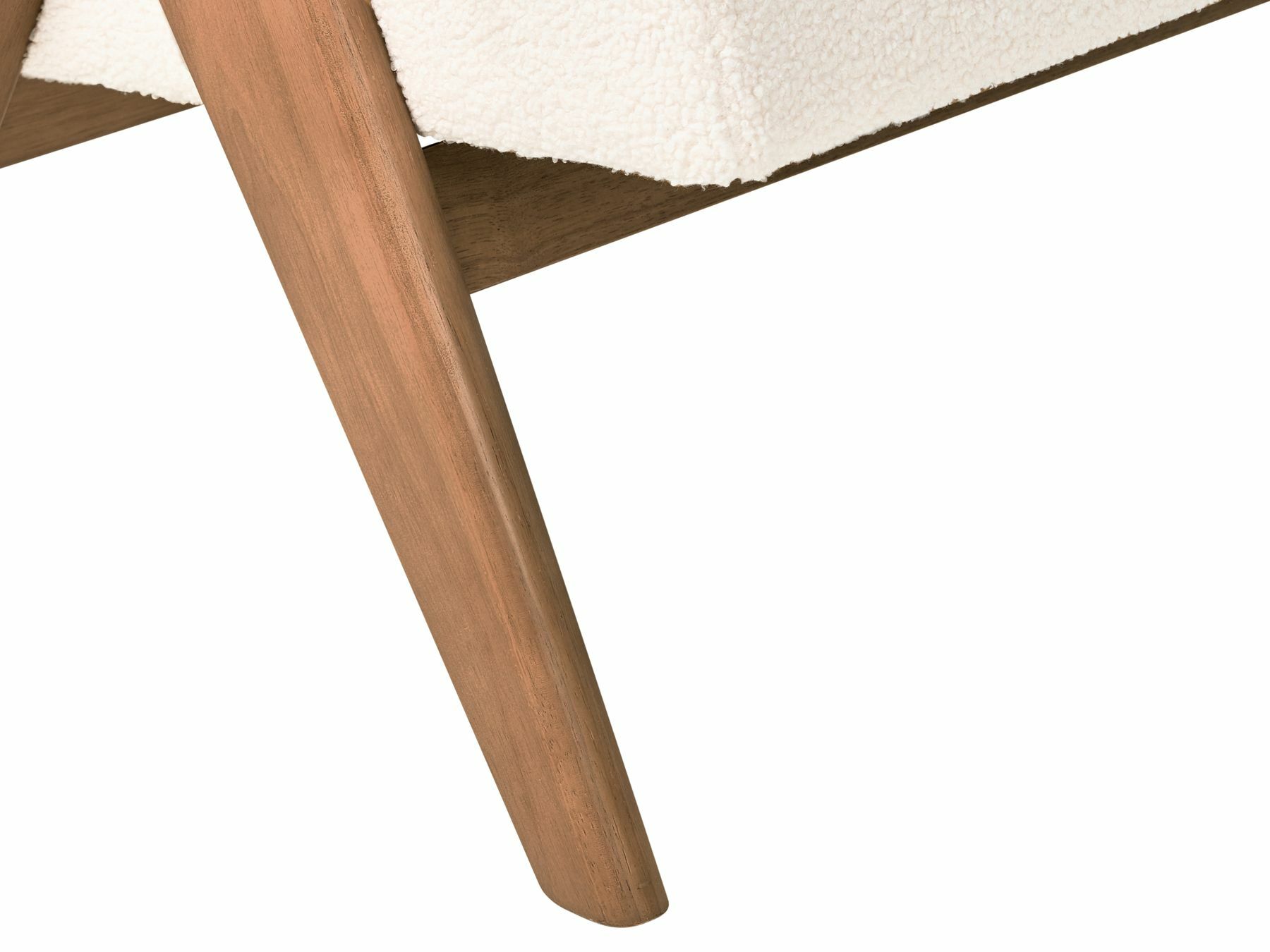 Тапицирана пейка Berwyn 2713 (Бял + Тъмно дърво)