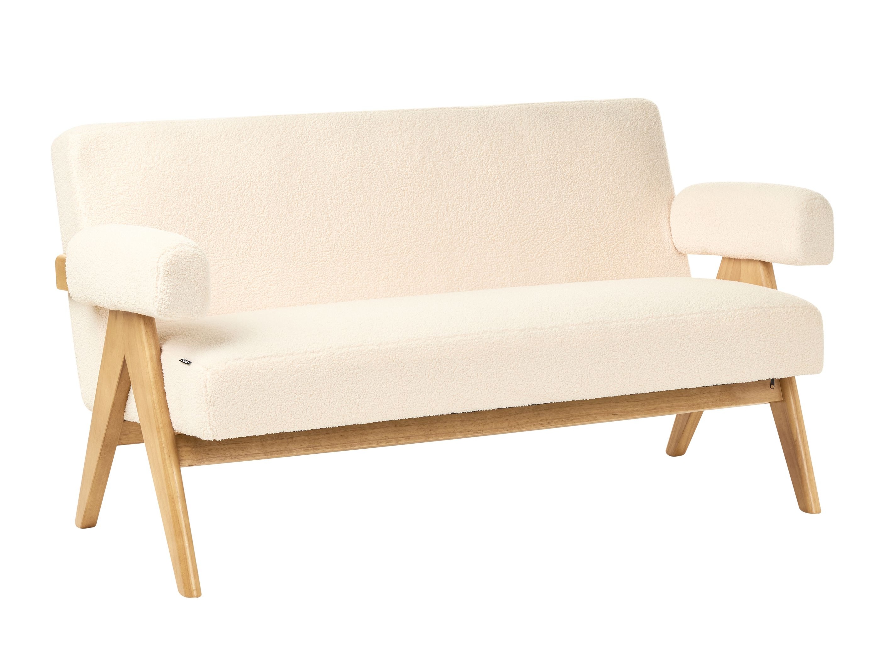 Тапицирана пейка Berwyn 2713 (Бял + Ярък дърво)