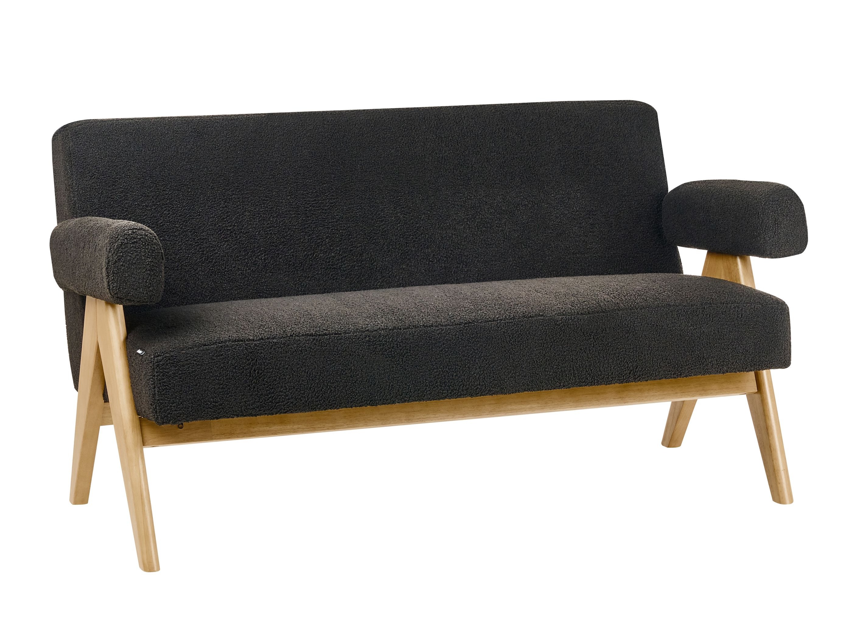 Тапицирана пейка Berwyn 2713 (Черен + Ярък дърво)