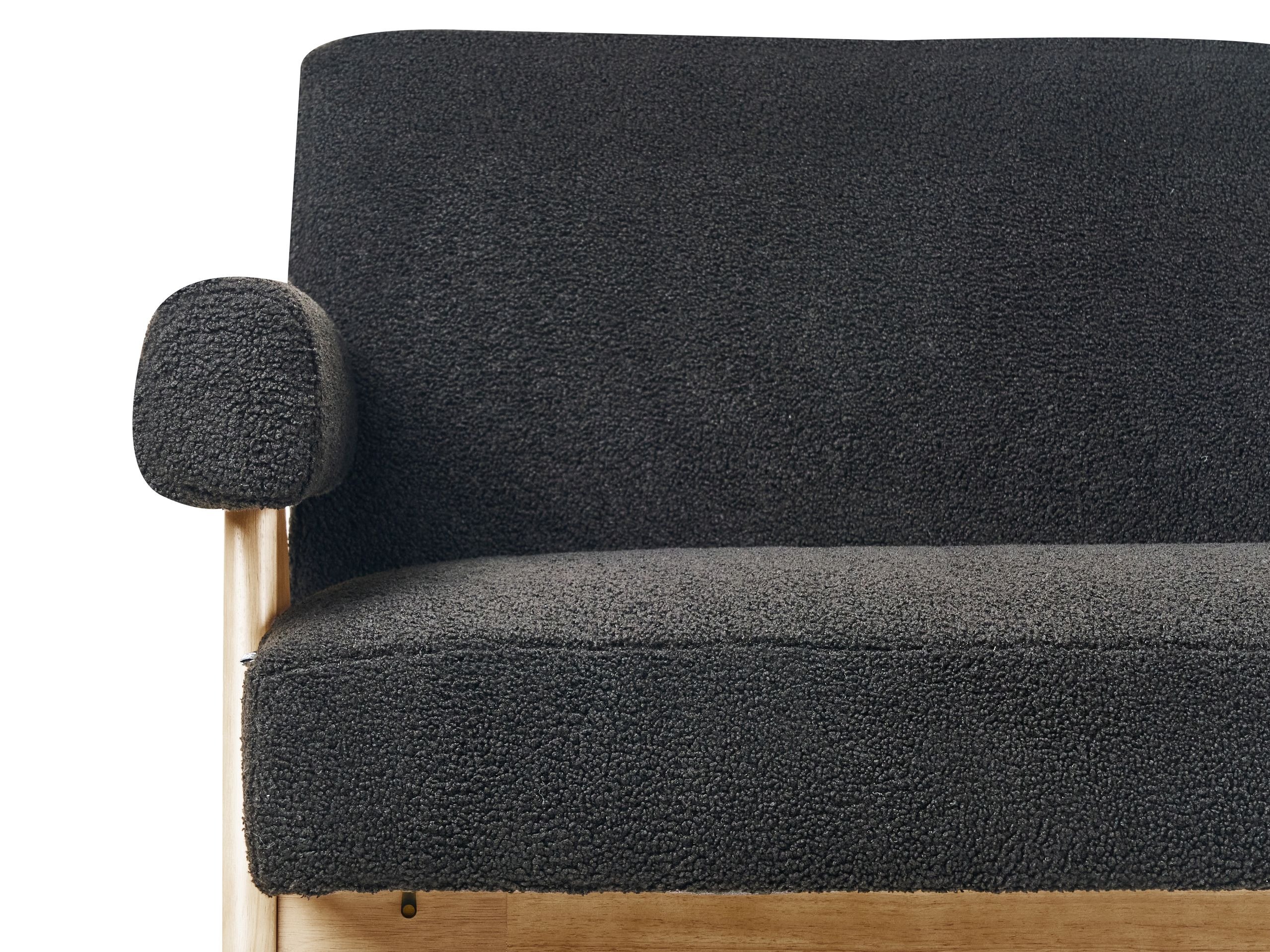 Тапицирана пейка Berwyn 2713 (Черен + Ярък дърво)