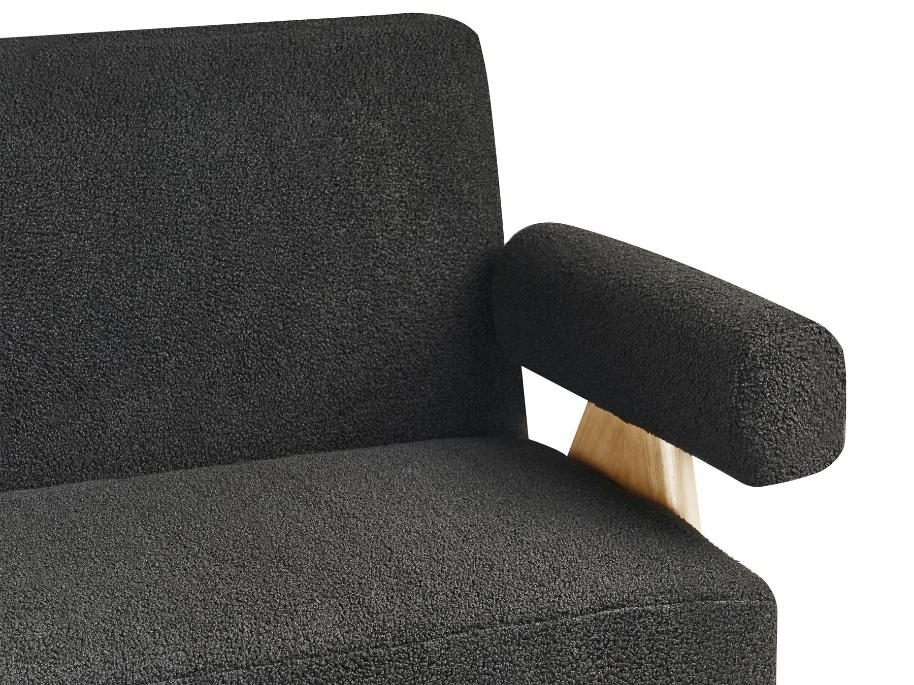 Тапицирана пейка Berwyn 2713 (Черен + Ярък дърво)