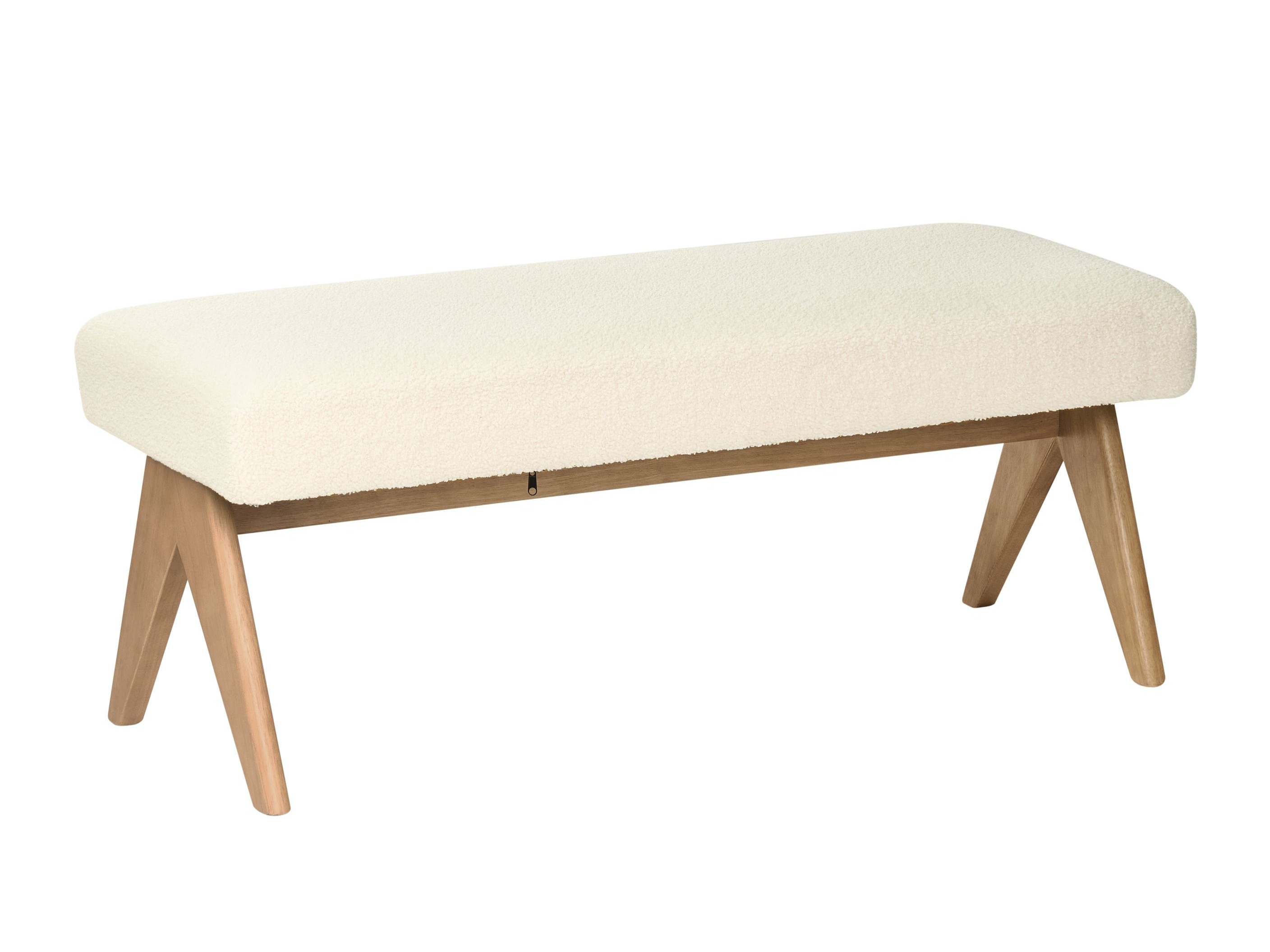 Тапицирана пейка Berwyn 2714 (Бял + Тъмно дърво)