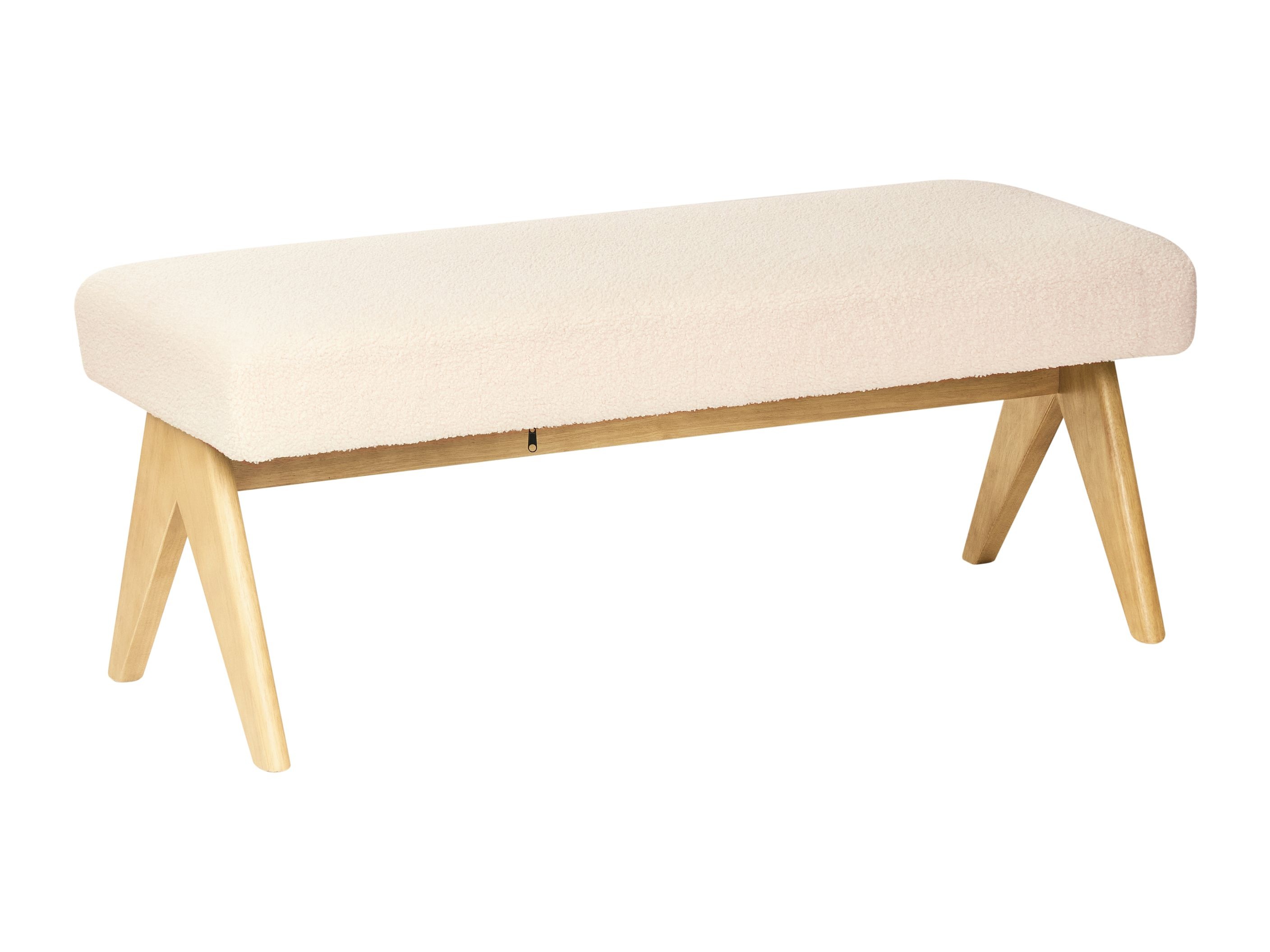 Тапицирана пейка Berwyn 2714 (Бял + Ярък дърво)