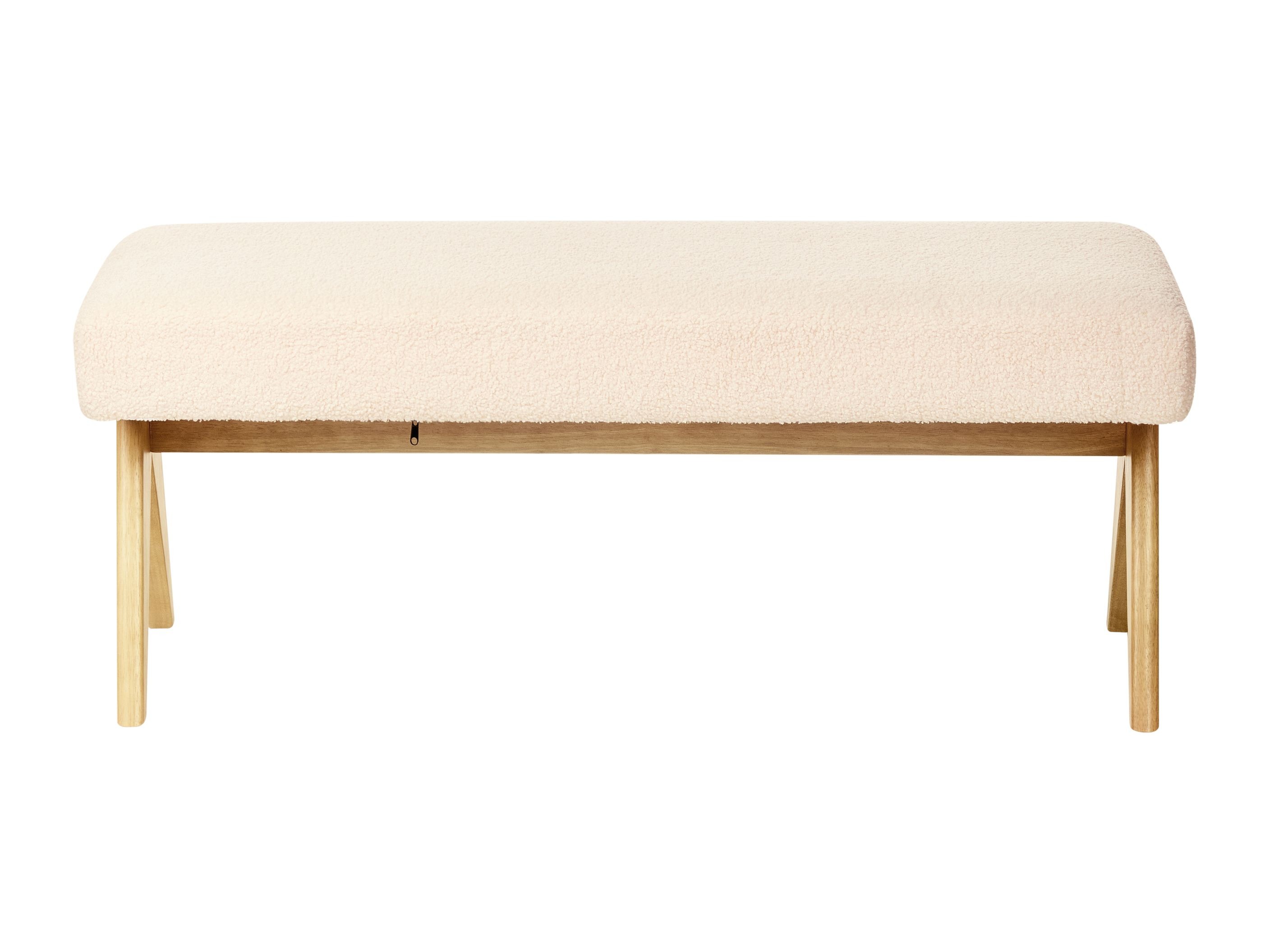 Тапицирана пейка Berwyn 2714 (Бял + Ярък дърво)