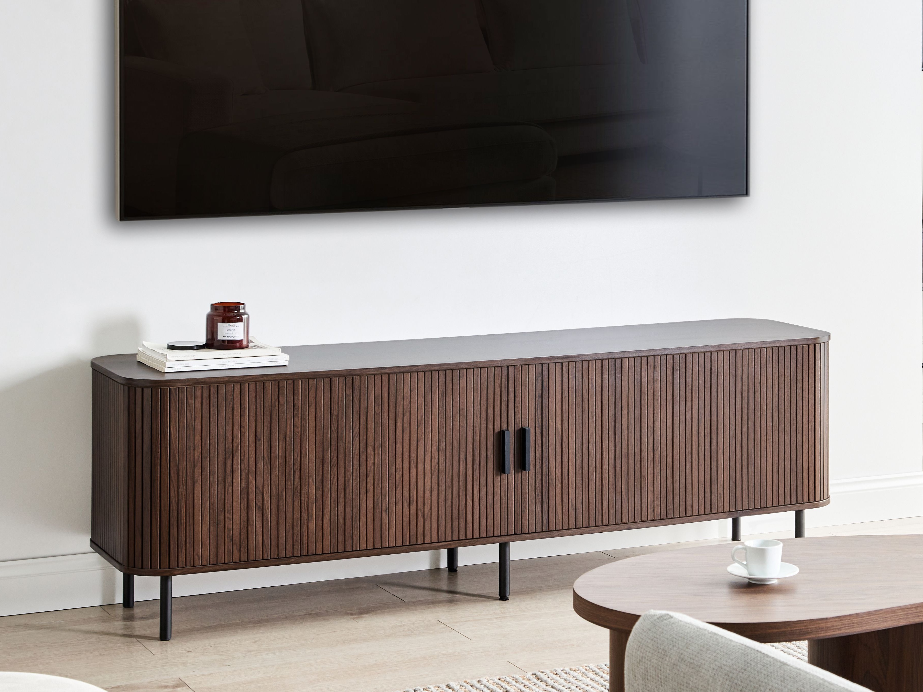 ТВ шкаф Fencalu 113 (Тъмнокафяв)