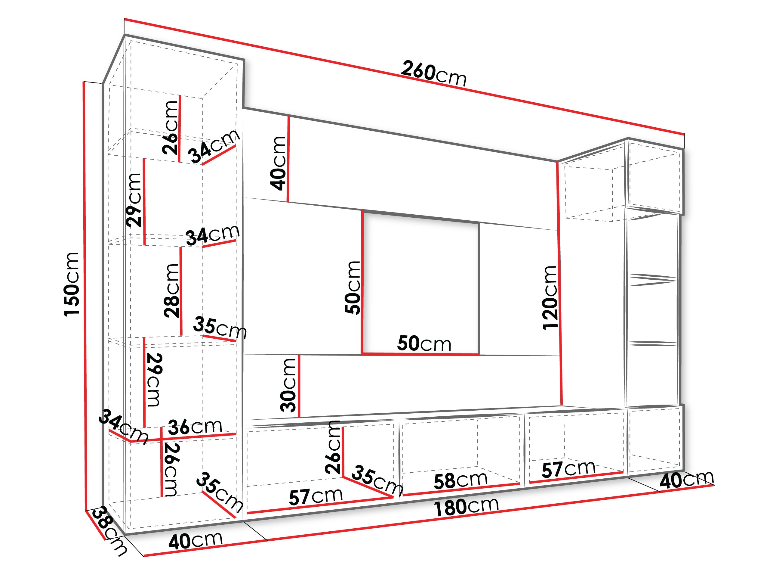 Комплект за хол Comfivo 450 (Бежов + Дъб)