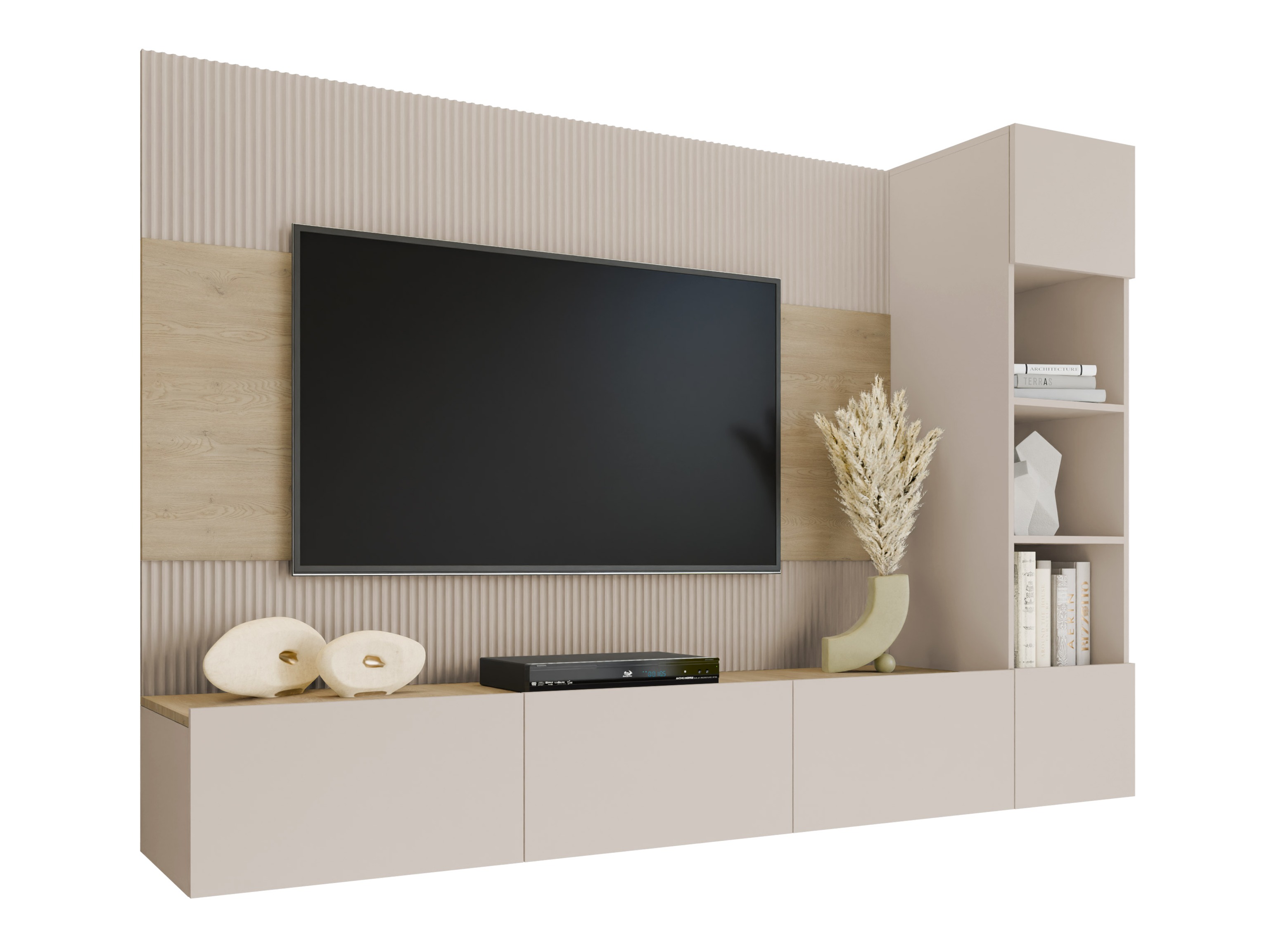 Комплект за хол Comfivo Salix II (Бежов + Кремона дъб)