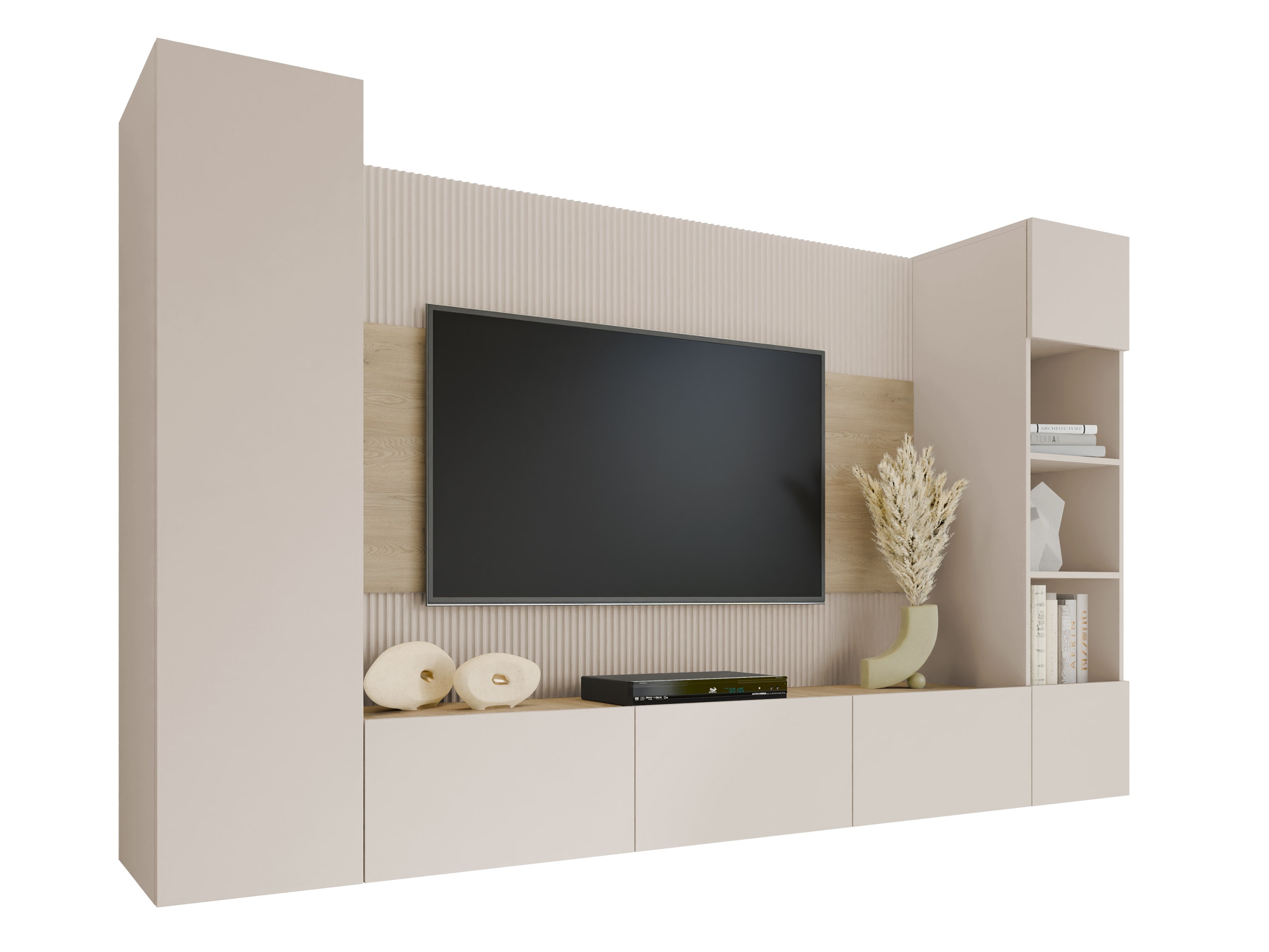 Комплект за хол Comfivo Salix IV (Бежов + Кремона дъб)