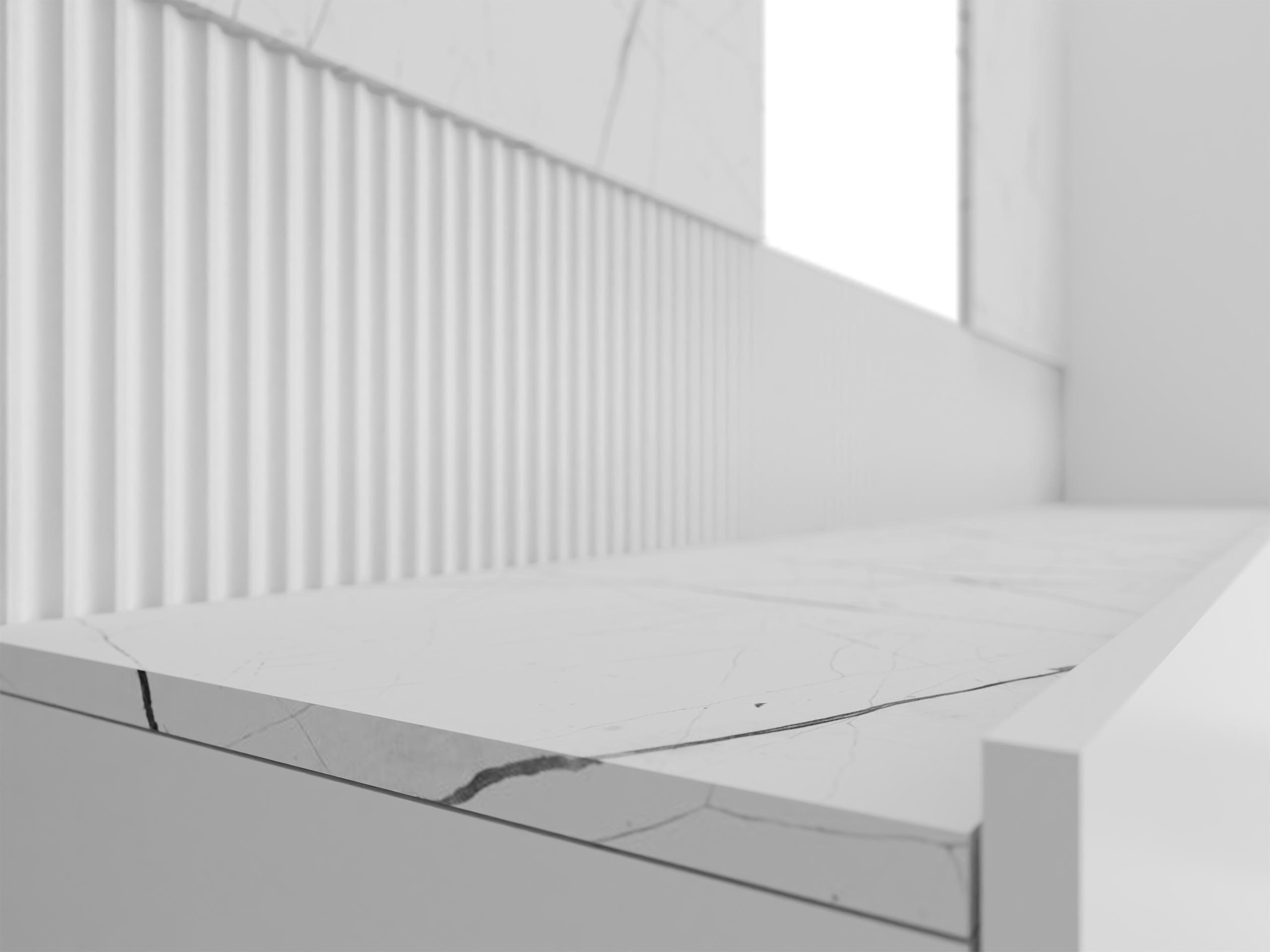 Комплект за хол Comfivo Salix V (Бял + Бял мрамор)