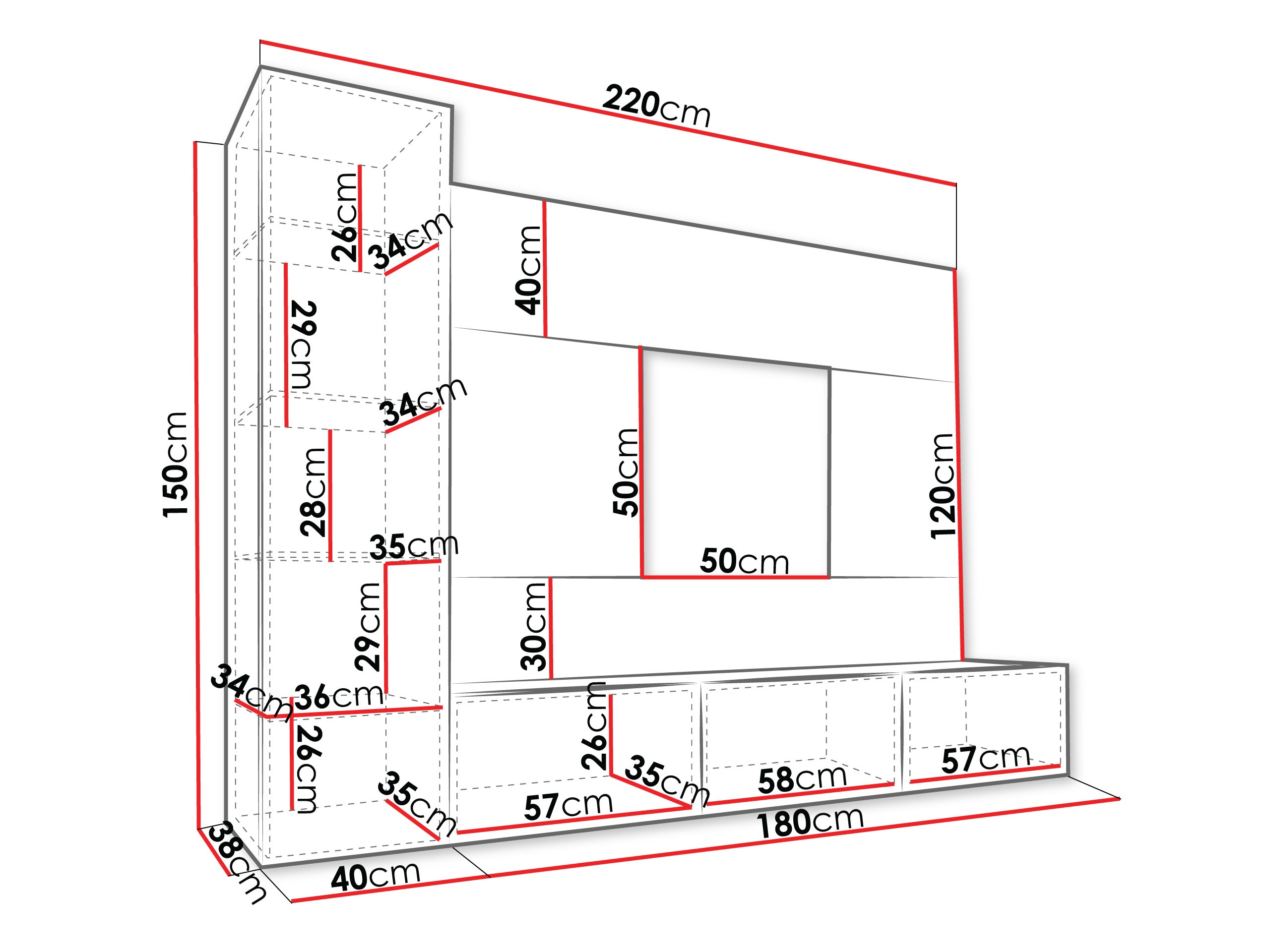 Комплект за хол Comfivo Salix VI (Бежов + Дъб)