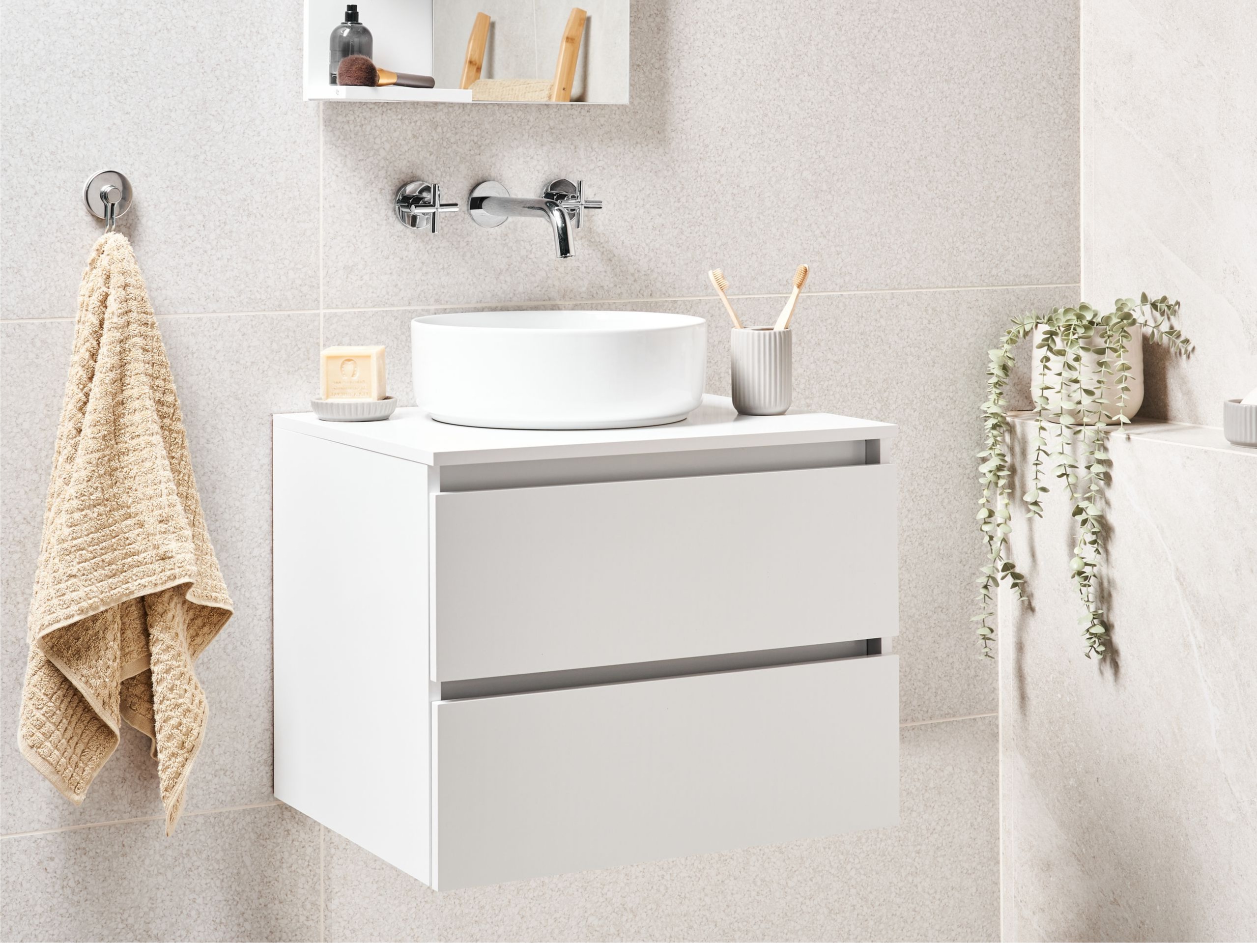 Окачен шкаф за мивка Berwyn 2719 (Бял)