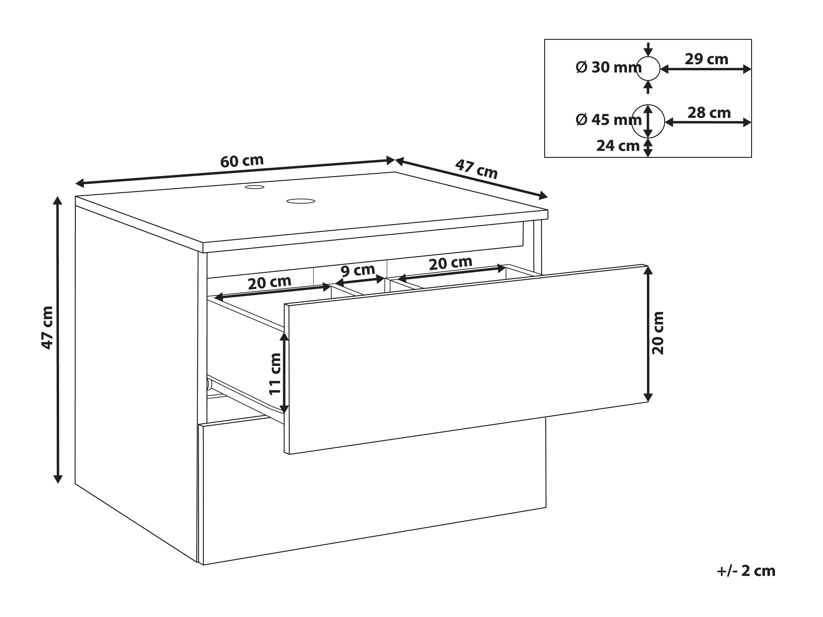 Окачен шкаф за мивка Berwyn 2719 (Бял)