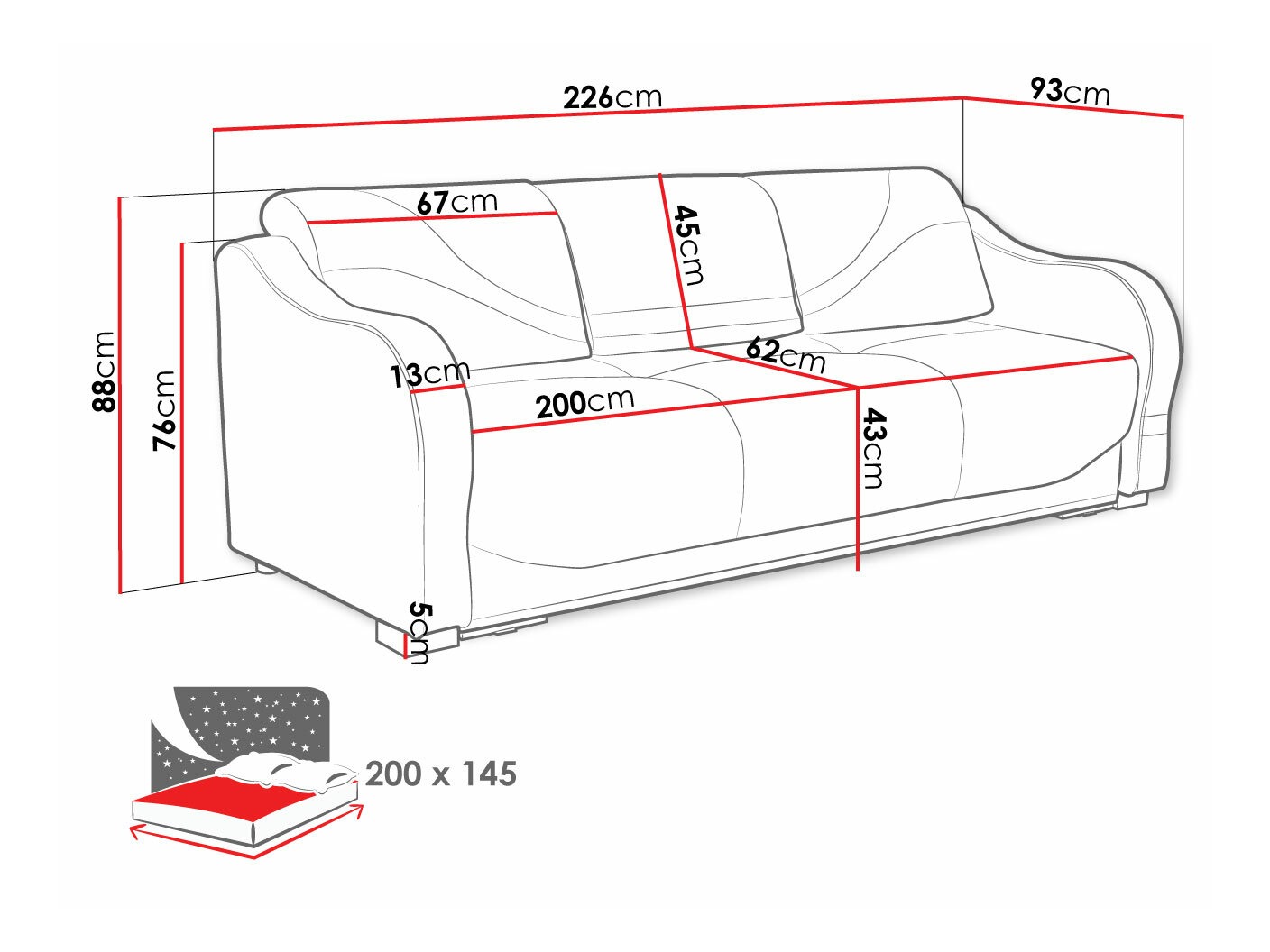 Разтегателен диван Decatur 104