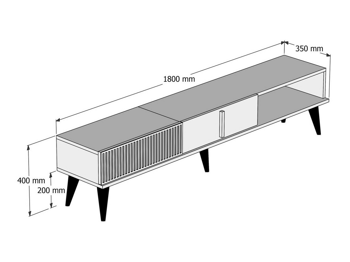 ТВ шкаф Mavbene 102 (Opex + Бял)
