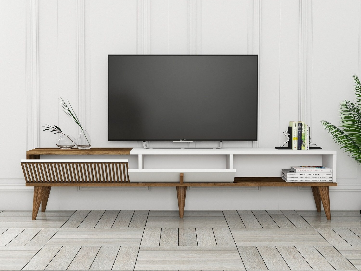 ТВ шкаф Mavbene 102 (Opex + Бял)