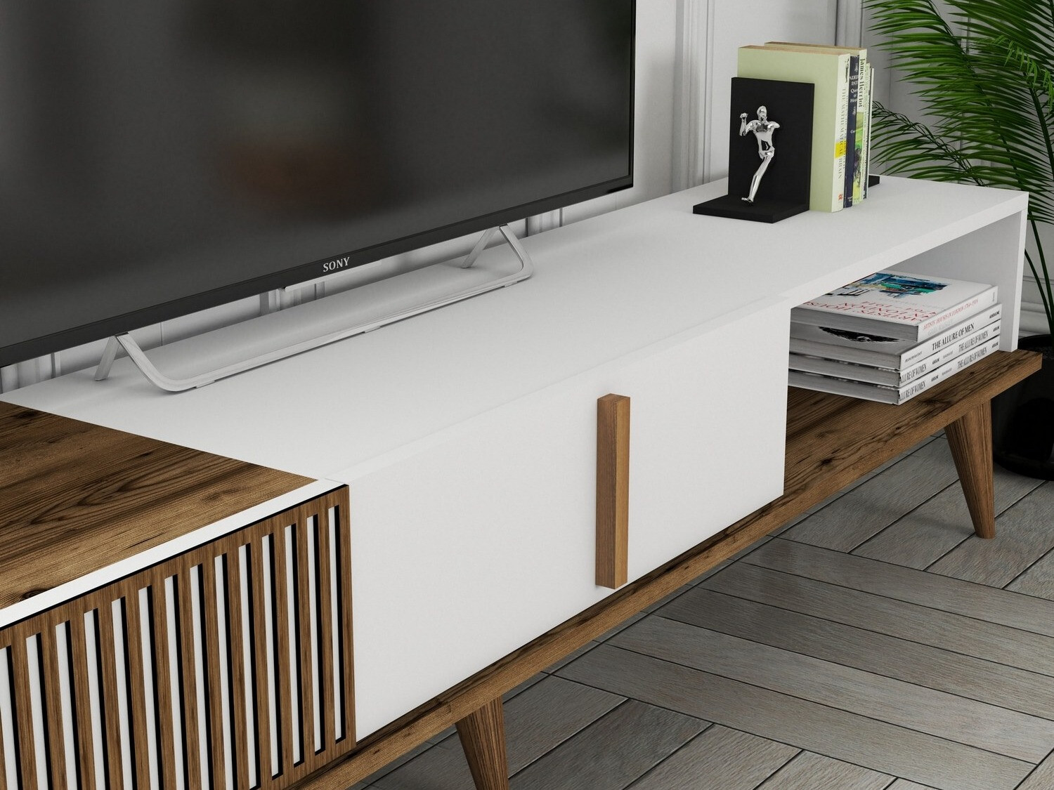 ТВ шкаф Mavbene 102 (Opex + Бял)