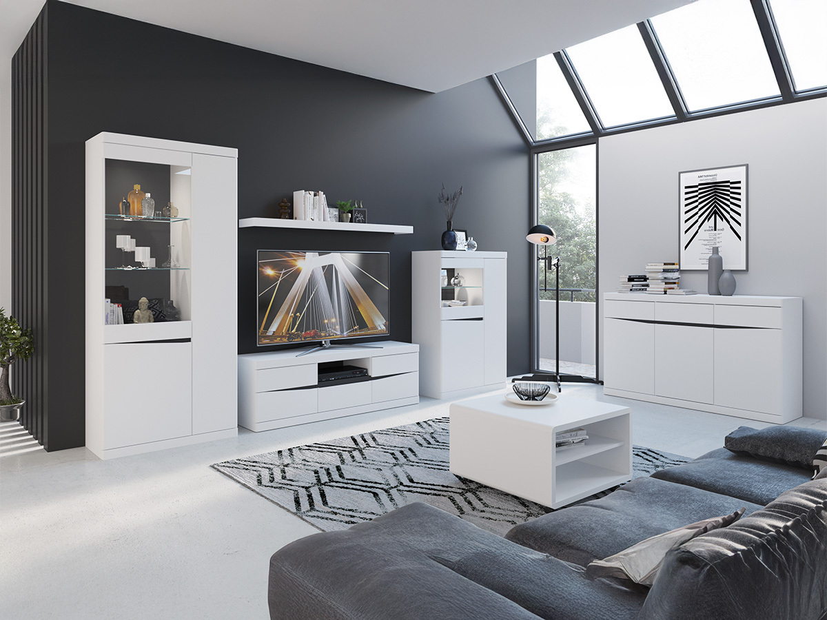 Етажерка Venlori 128 (Бял + Графит)