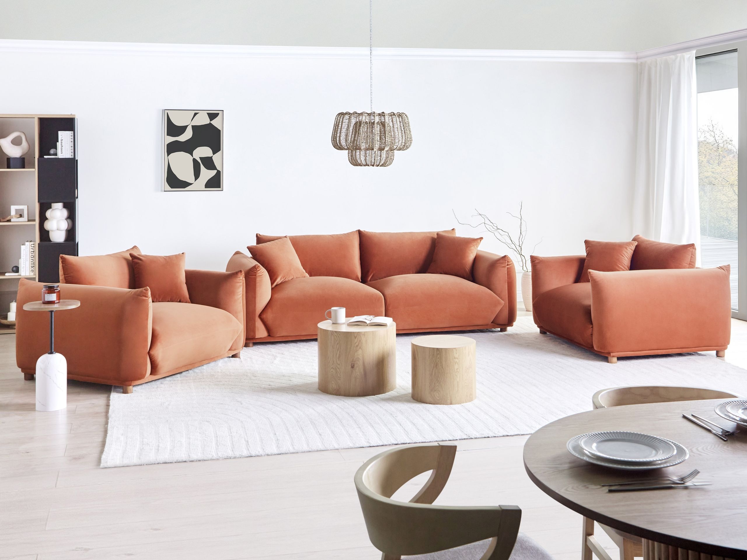 Комплект мека мебел Berwyn 2724 (Оранжев)