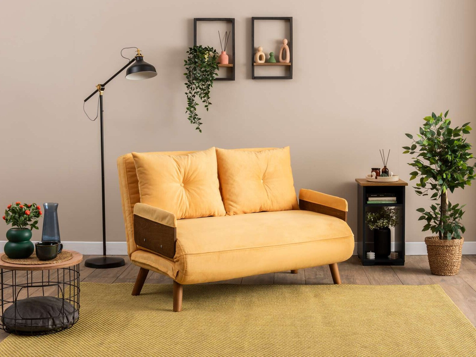 Разтегателен диван Altadena 606 (Светло жълто)