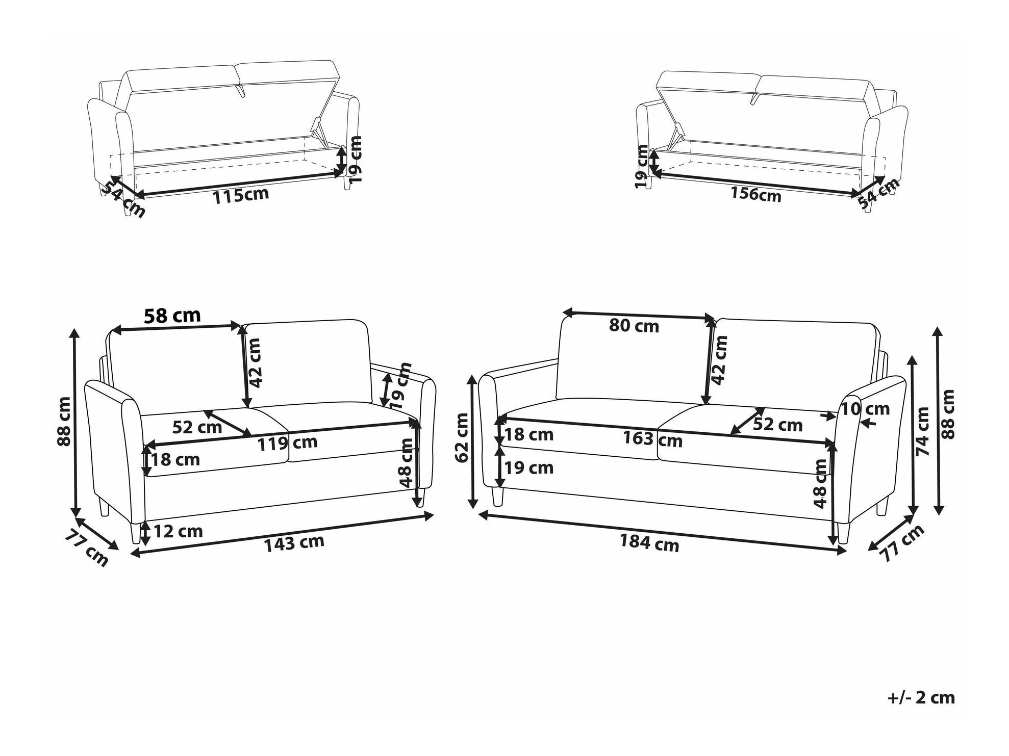 Комплект мека мебел Berwyn 2823 (Син)