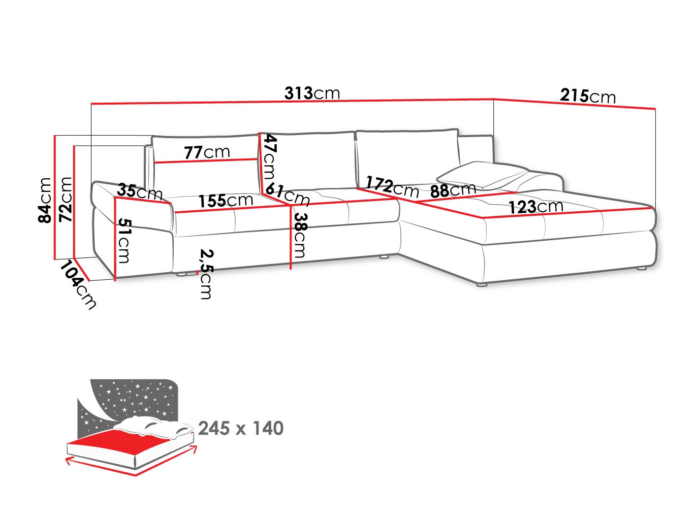 Ъглов диван Memoria (Inari 95)