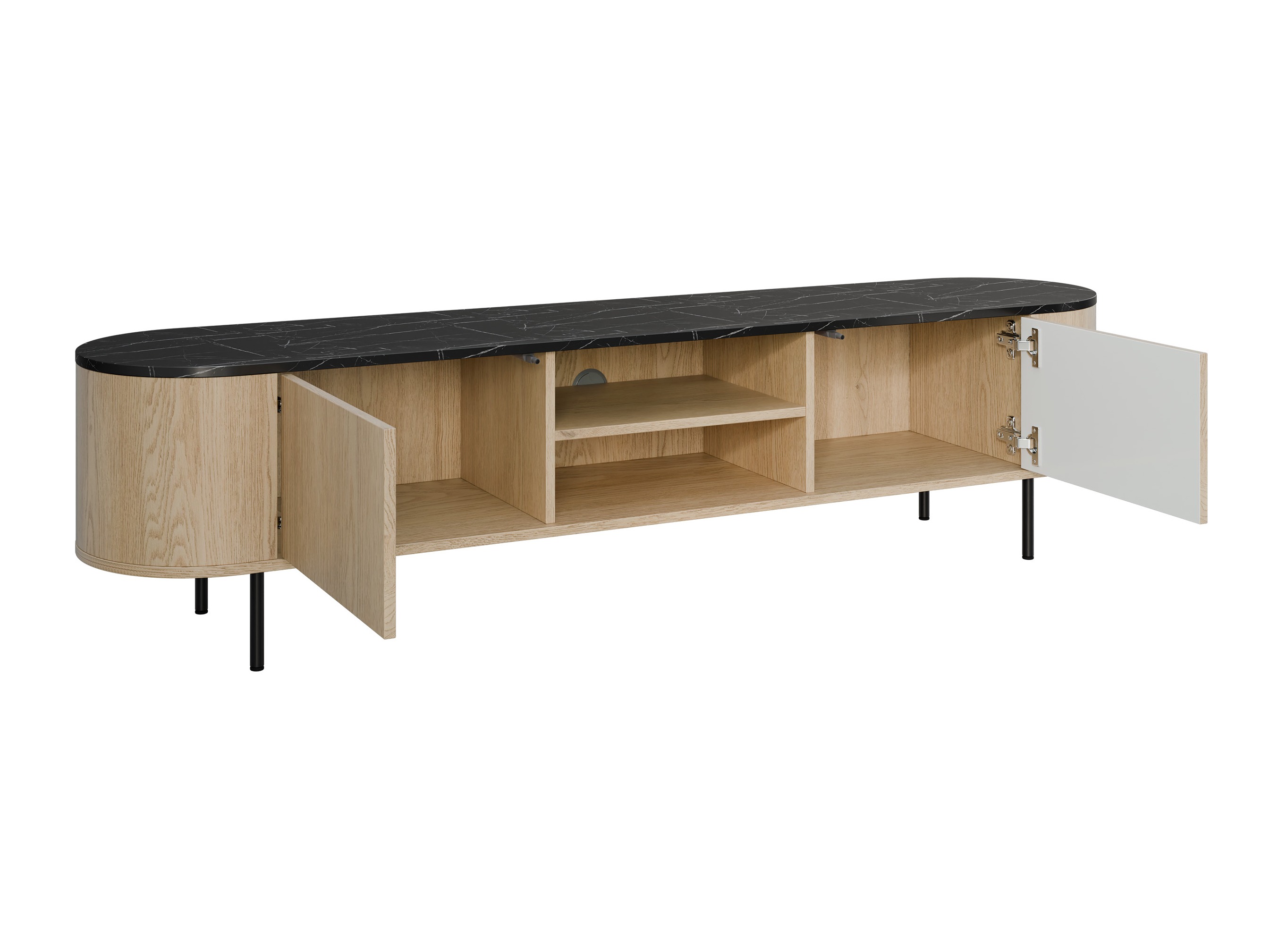 Комплект за хол Comfivo Livtena 105 (Бял мрамор + Златно)