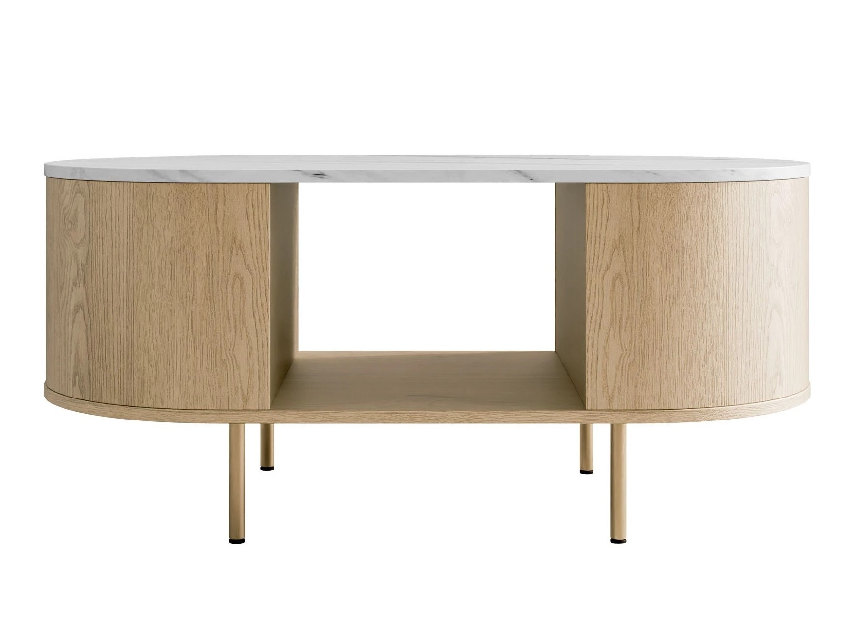 Комплект за хол Comfivo Livtena 105 (Бял мрамор + Златно)