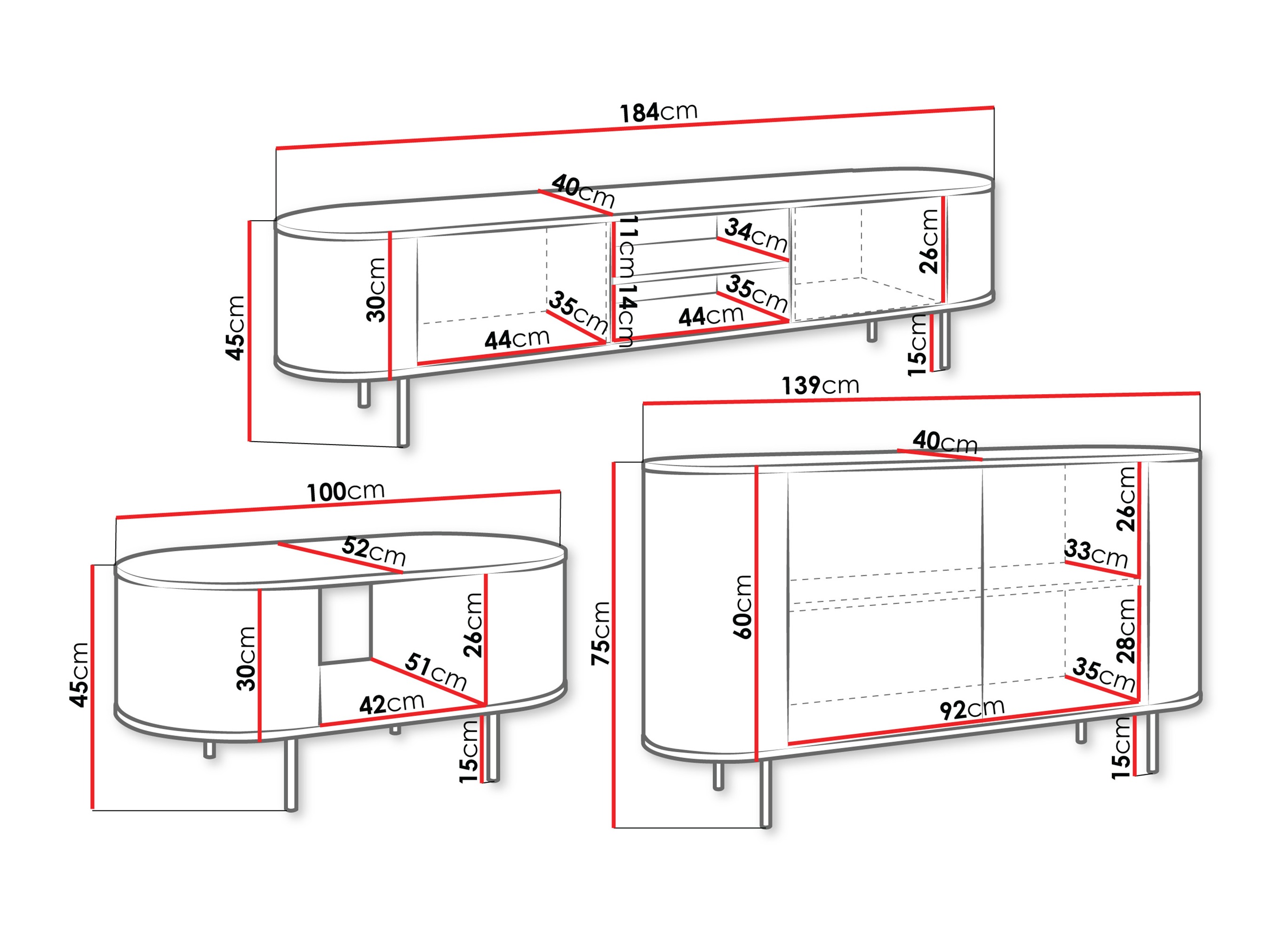 Комплект за хол Comfivo Livtena 105 (Бял мрамор + Златно)