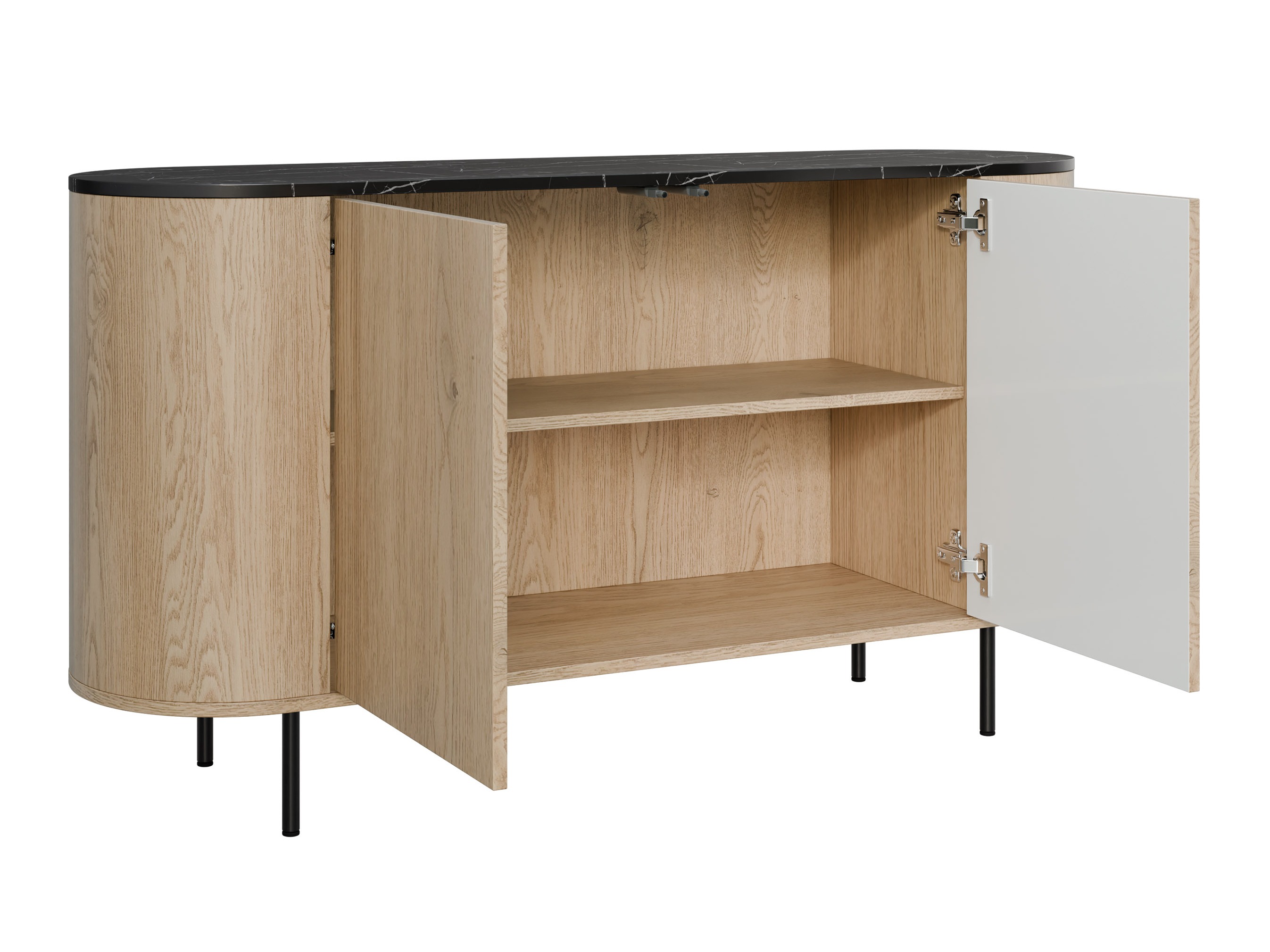 Комплект за хол Comfivo Livtena (Черен мрамор + Черен)