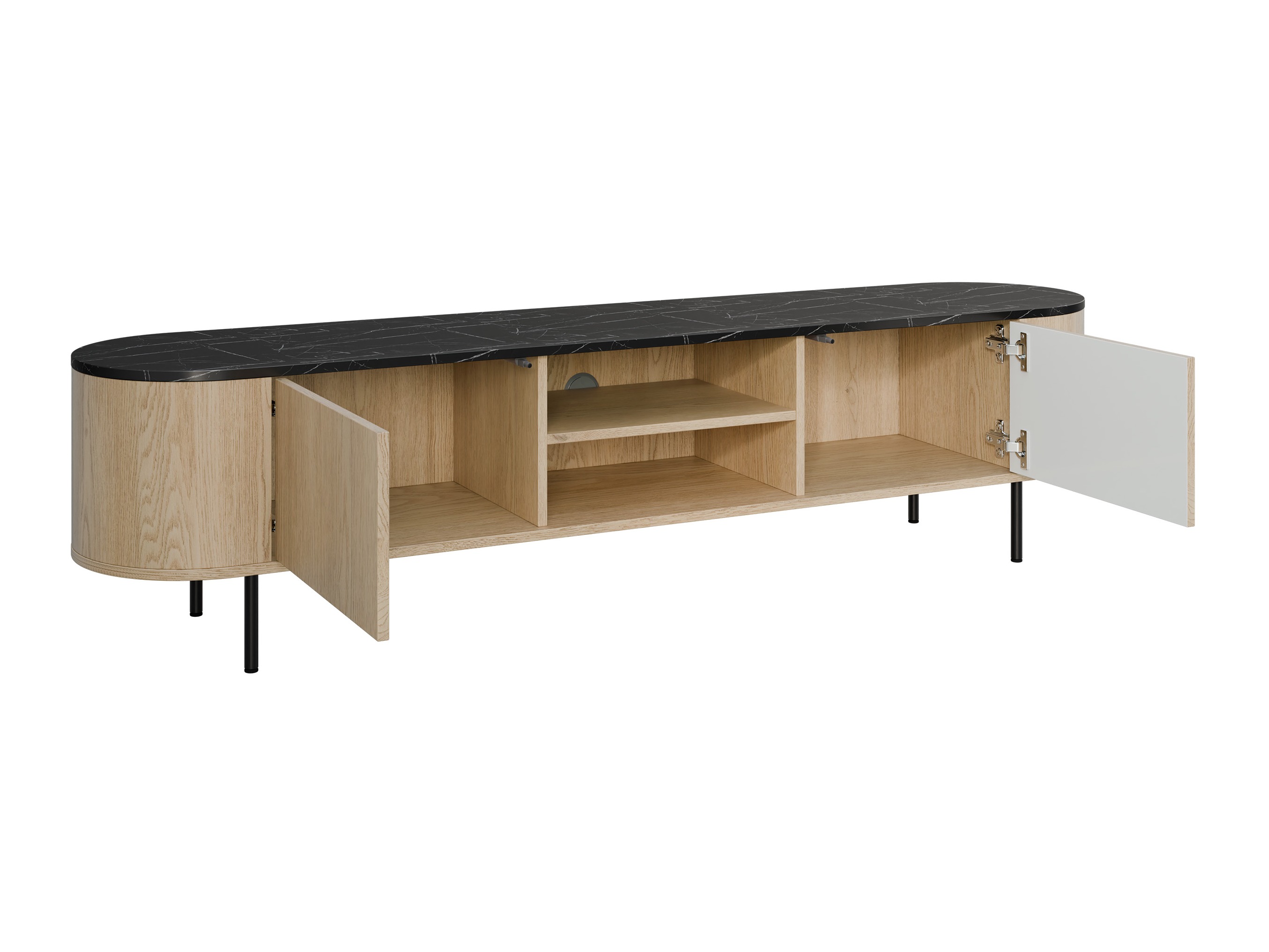 Комплект за хол Comfivo Livtena (Черен мрамор + Черен)