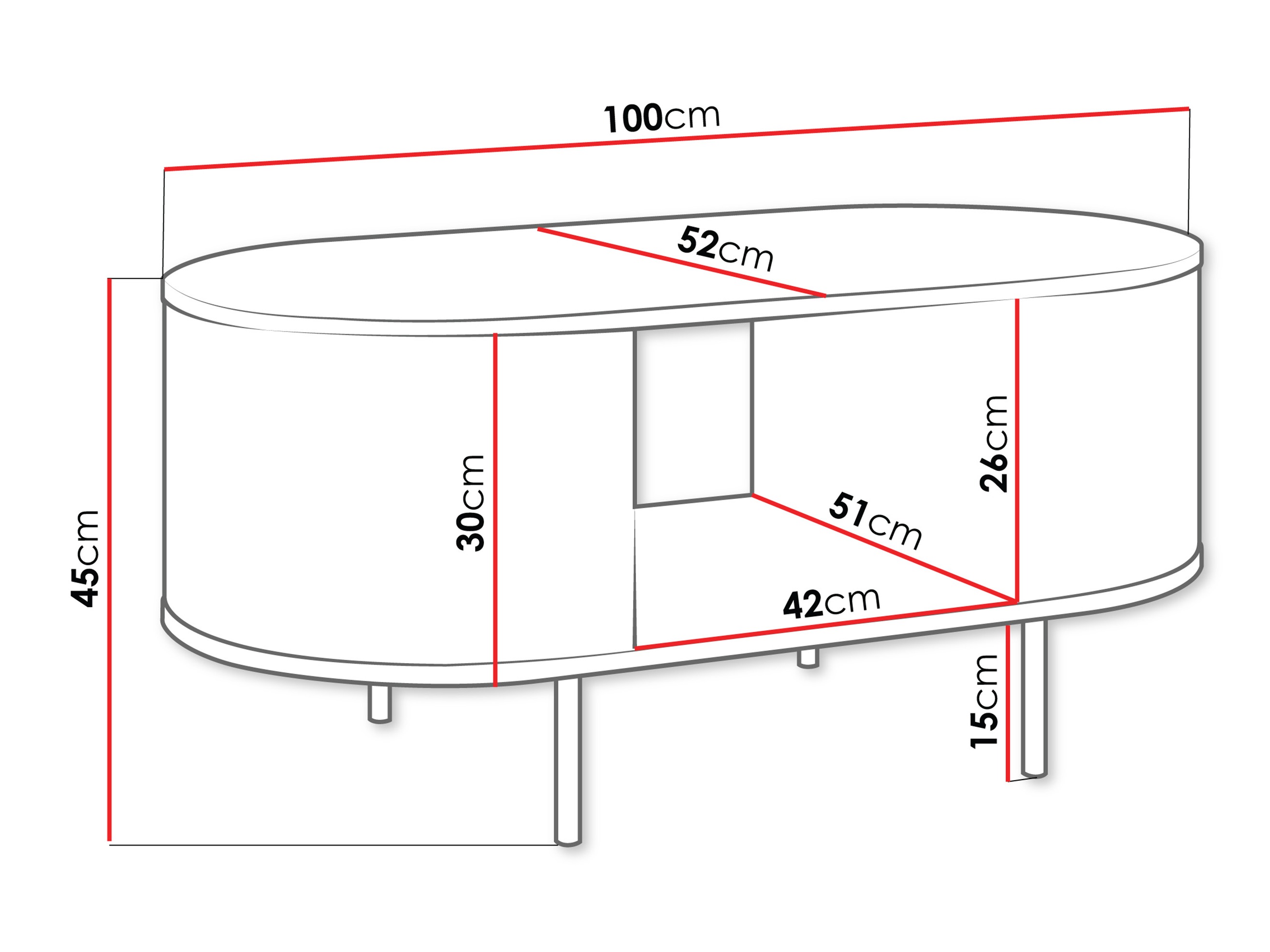 Масичка за кафе Comfivo Livtena (Черен мрамор + Черен)