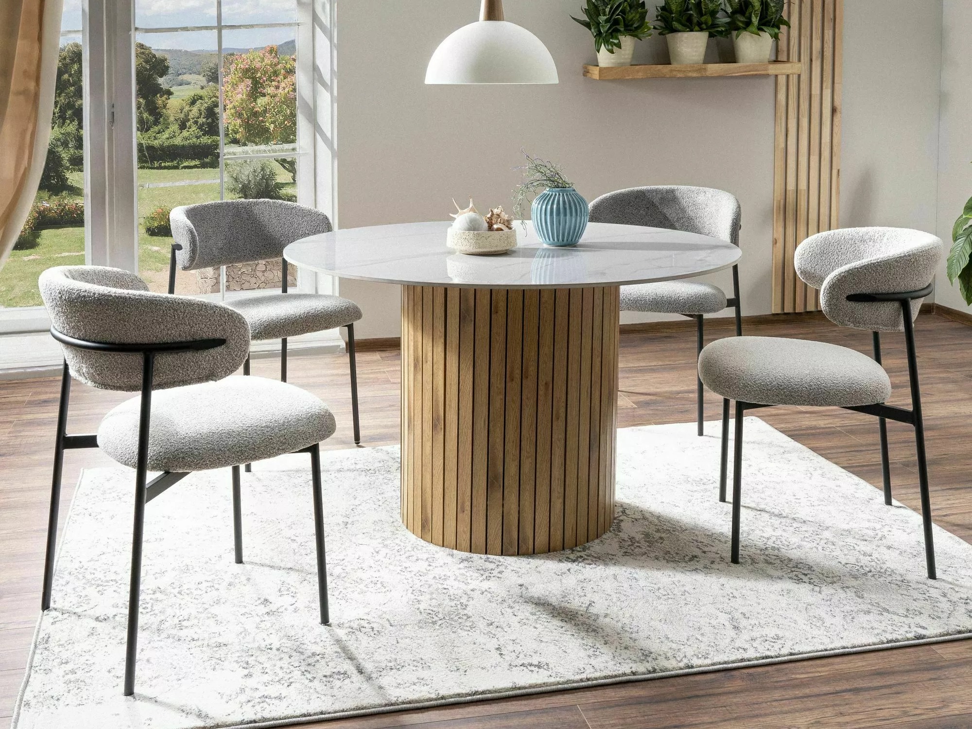 Стол Detroit 802 (Светло сив + Черен)