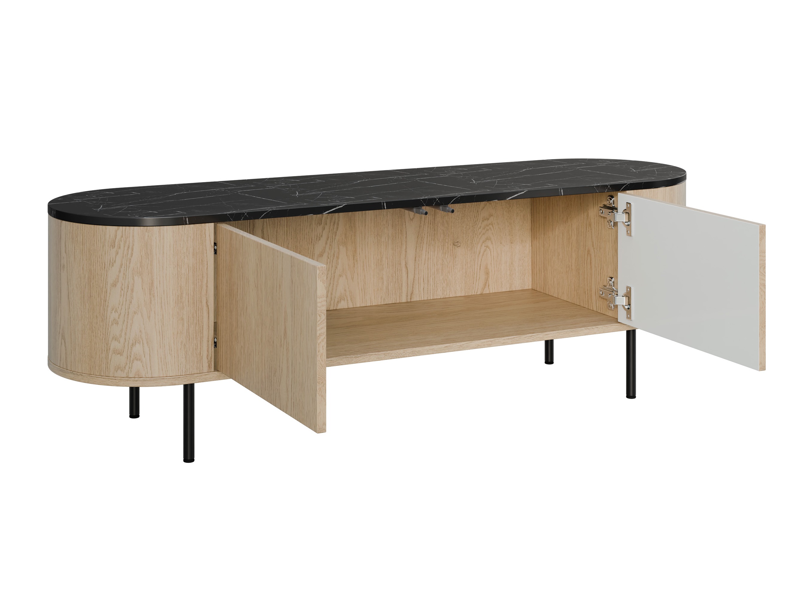 ТВ шкаф Comfivo Livtena (Бял мрамор + Златно)