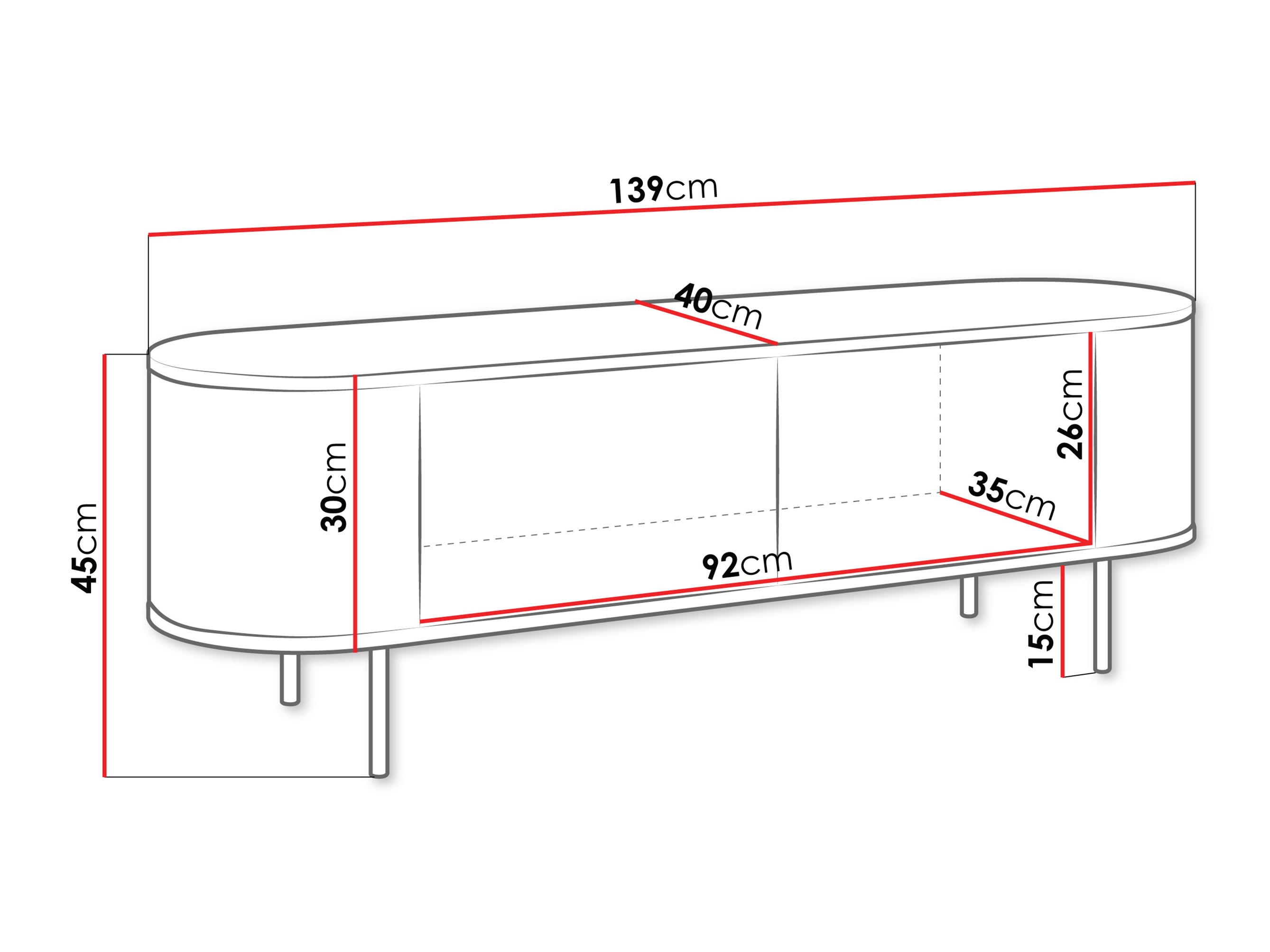 ТВ шкаф Comfivo Livtena (Черен мрамор + Черен)