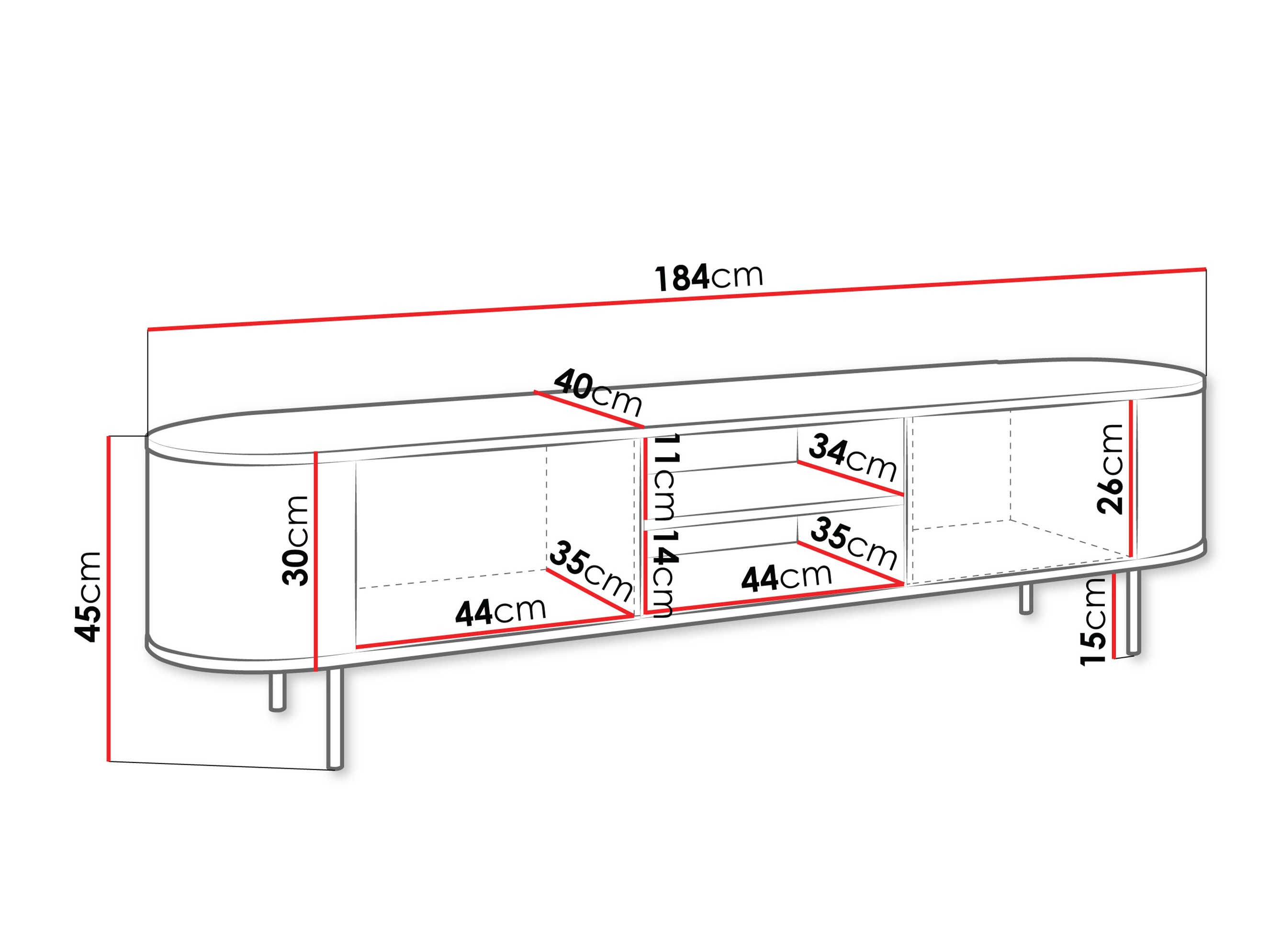 ТВ шкаф Comfivo Livtena I (Черен мрамор + Черен)