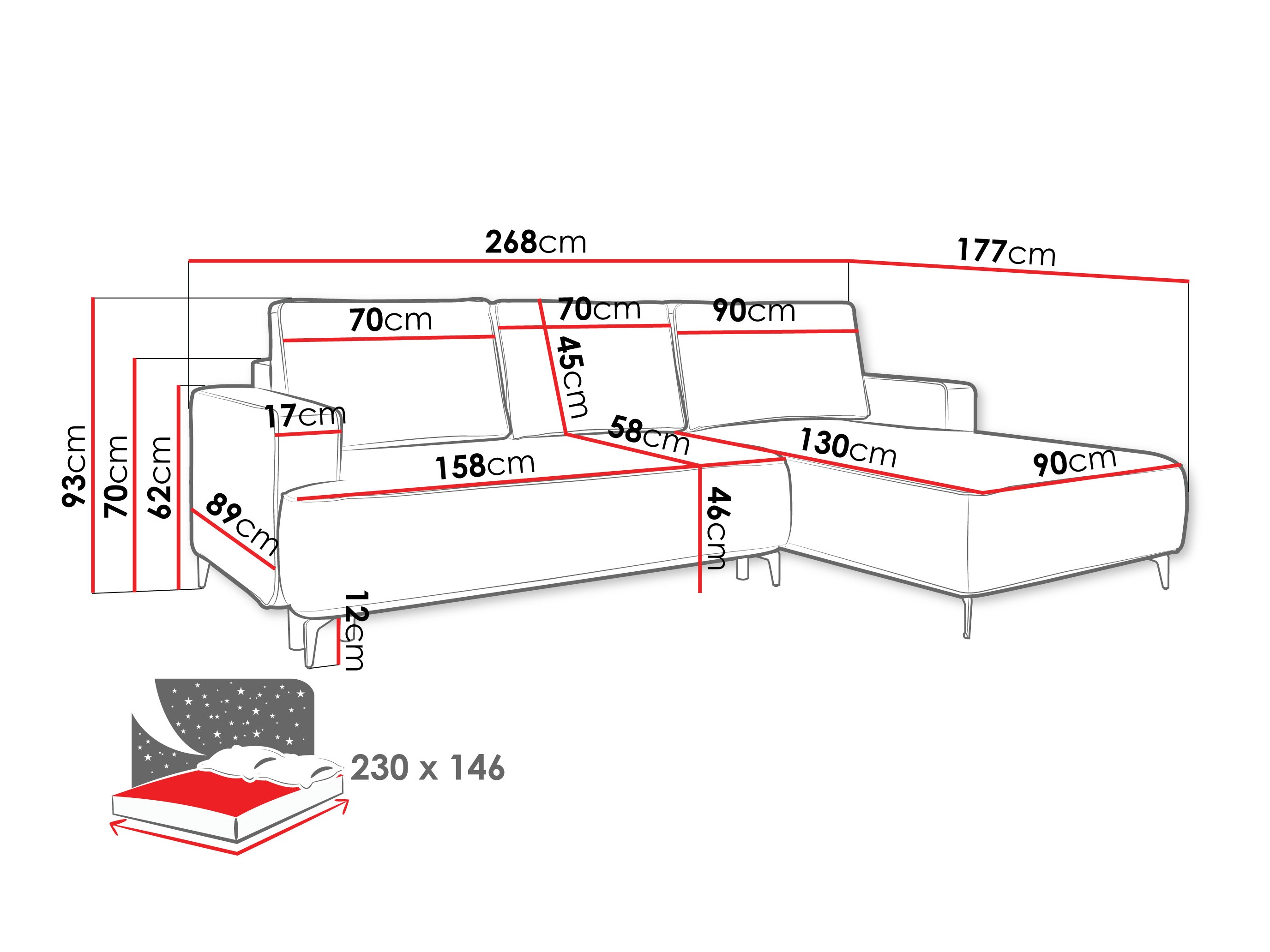 Ъглов диван ComfiDream Lyraion (Castel 15)