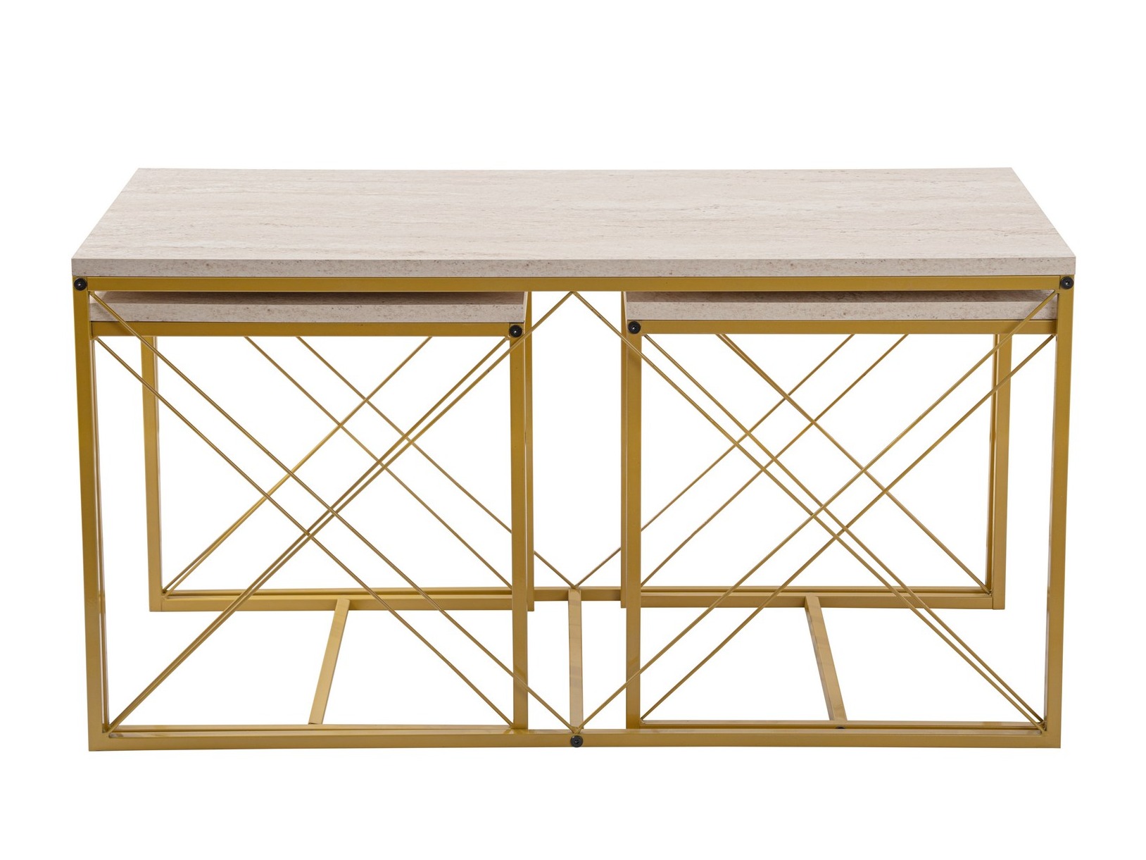 Комплект масички за кафе Kailua 2619 (Лек травертин + Златно)