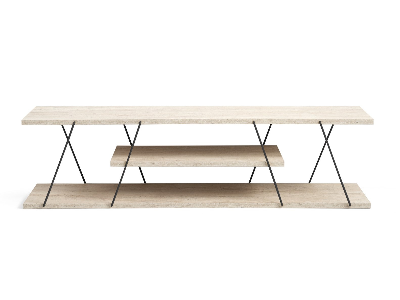 ТВ шкаф Kailua 365 (Лек травертин + Черен)