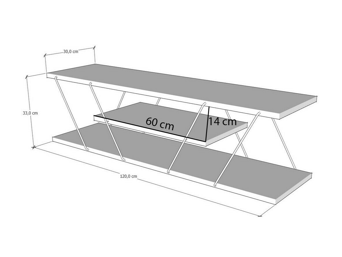 ТВ шкаф Kailua 365 (Лек травертин + Черен)