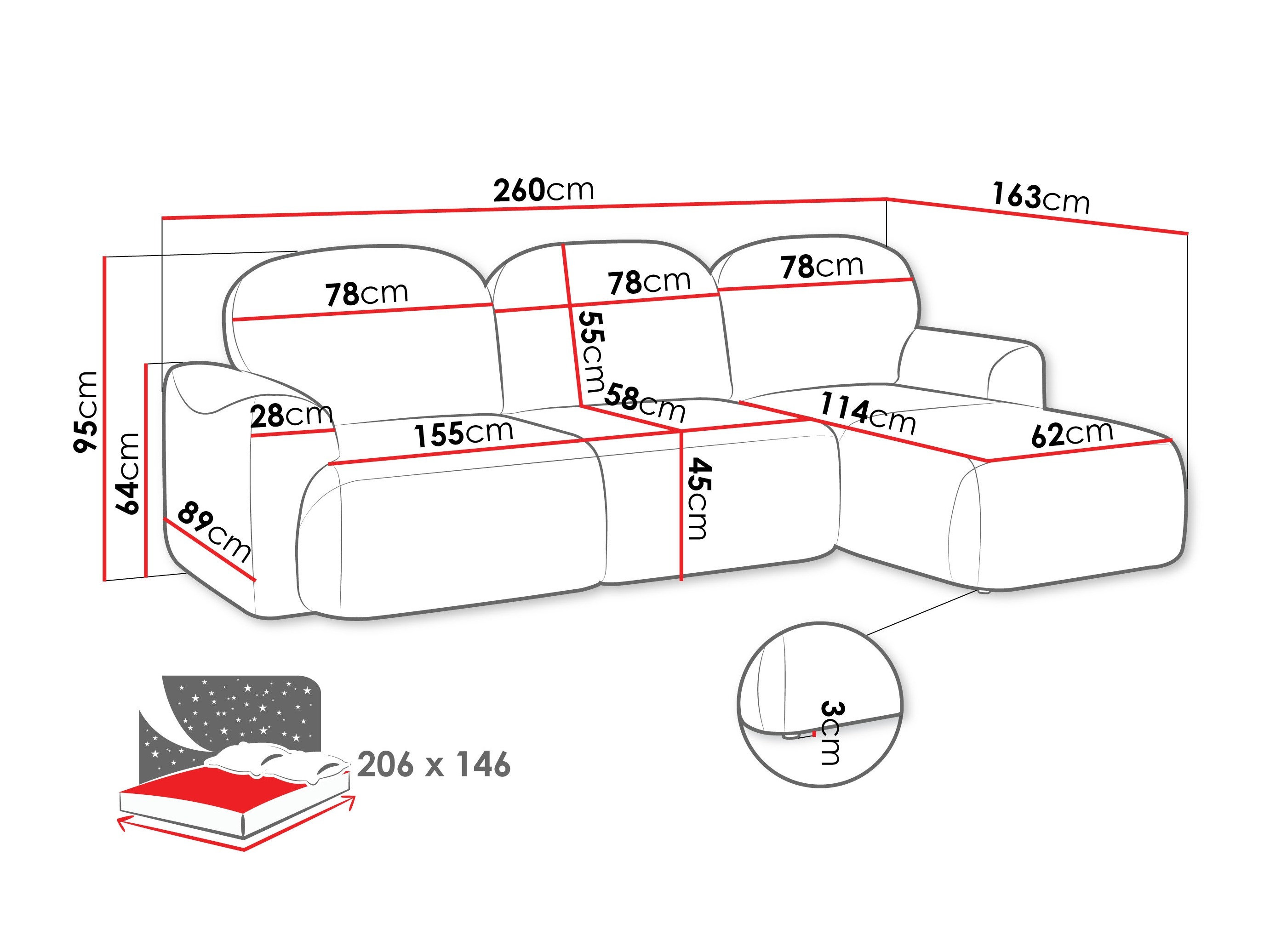 Ъглов диван ComfiDream Fjoruna (Cremona 96)
