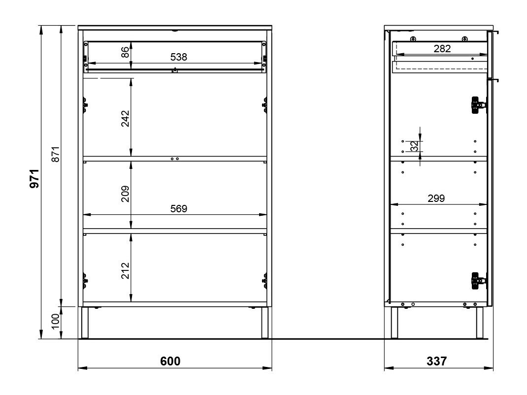 Стоящ шкаф за баня Felfere 101 (Антрацит)