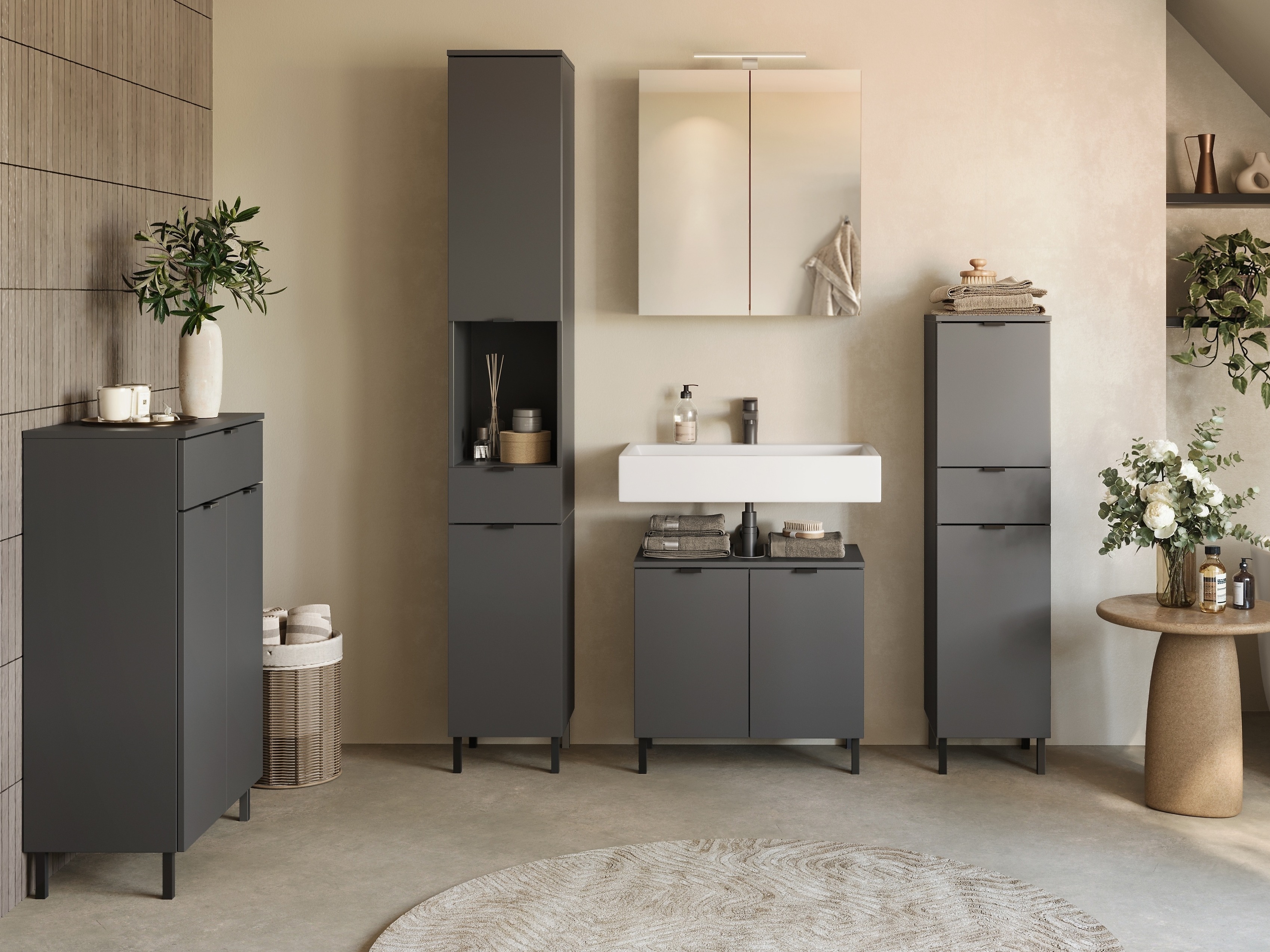 Стоящ шкаф за баня Felfere 101 (Антрацит)