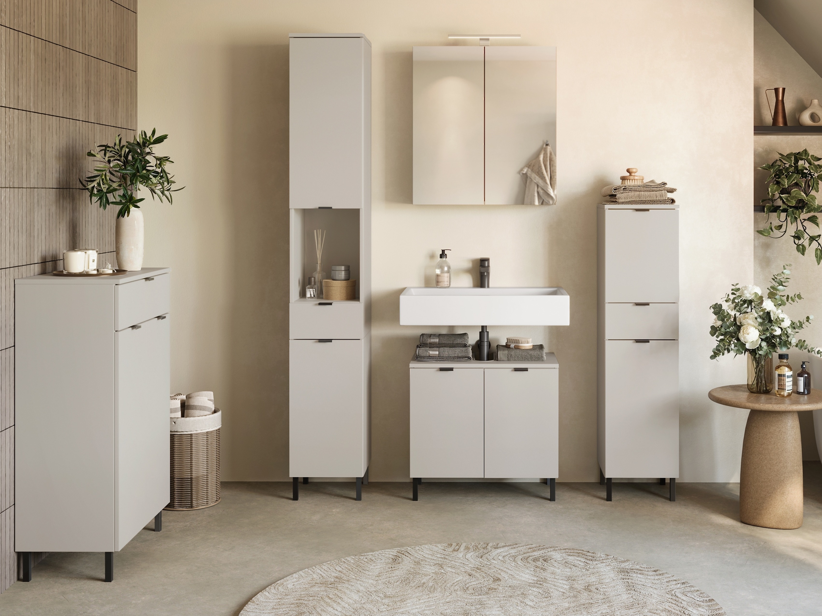 Стоящ шкаф за баня за мивка Felfere 100 (Кашмир)