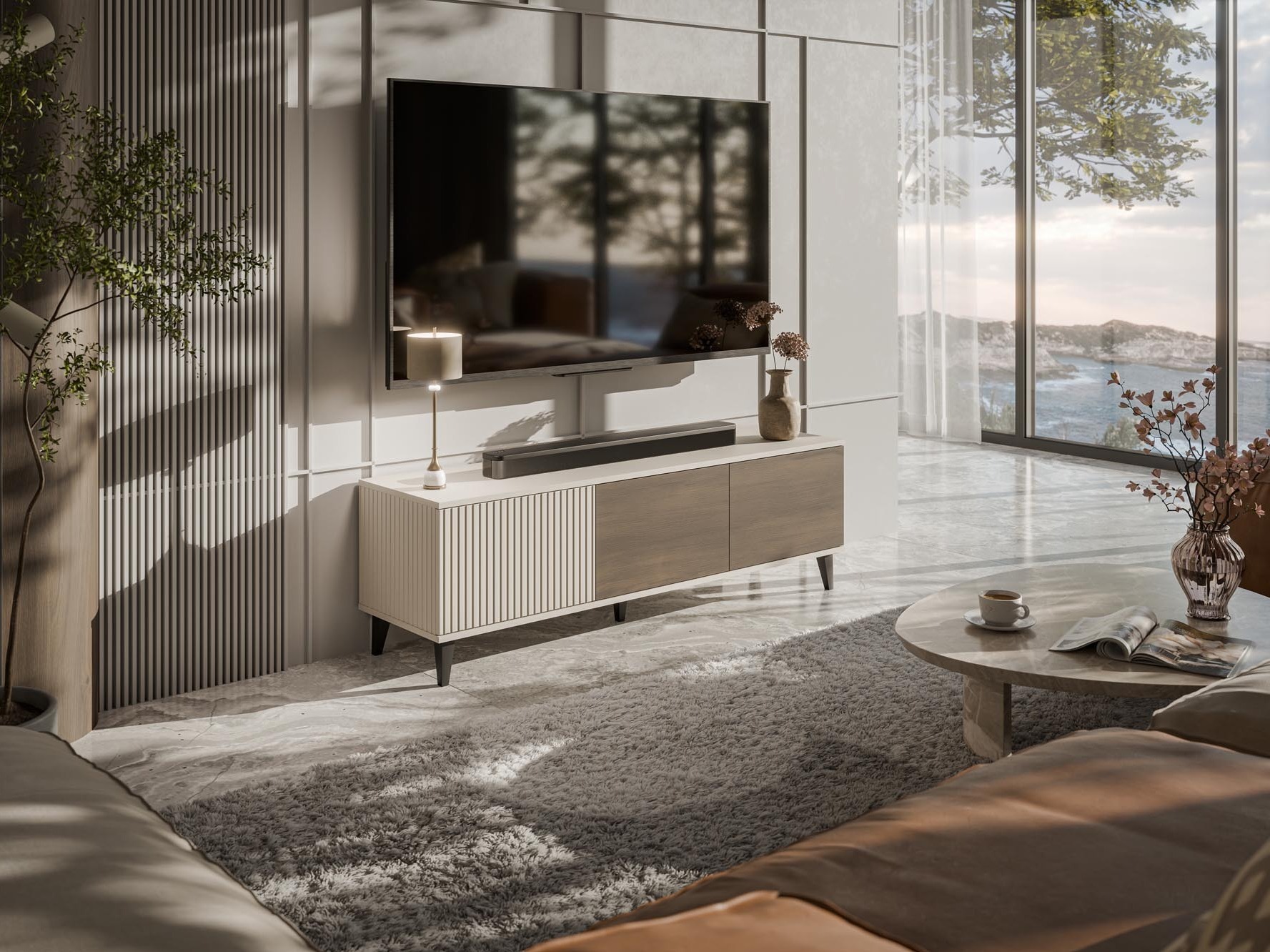 ТВ шкаф Luelia 116 (Орех + Кашмир)