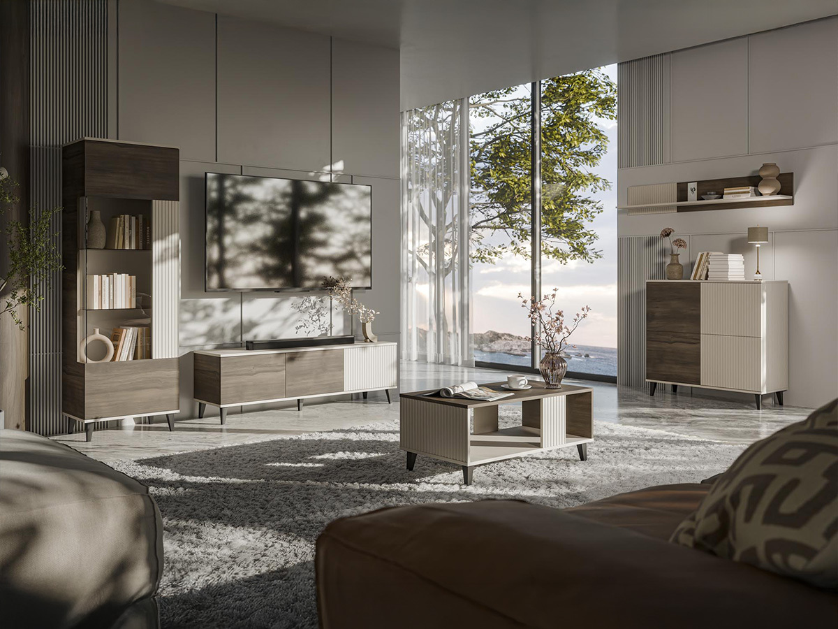 ТВ шкаф Luelia 116 (Орех + Кашмир)