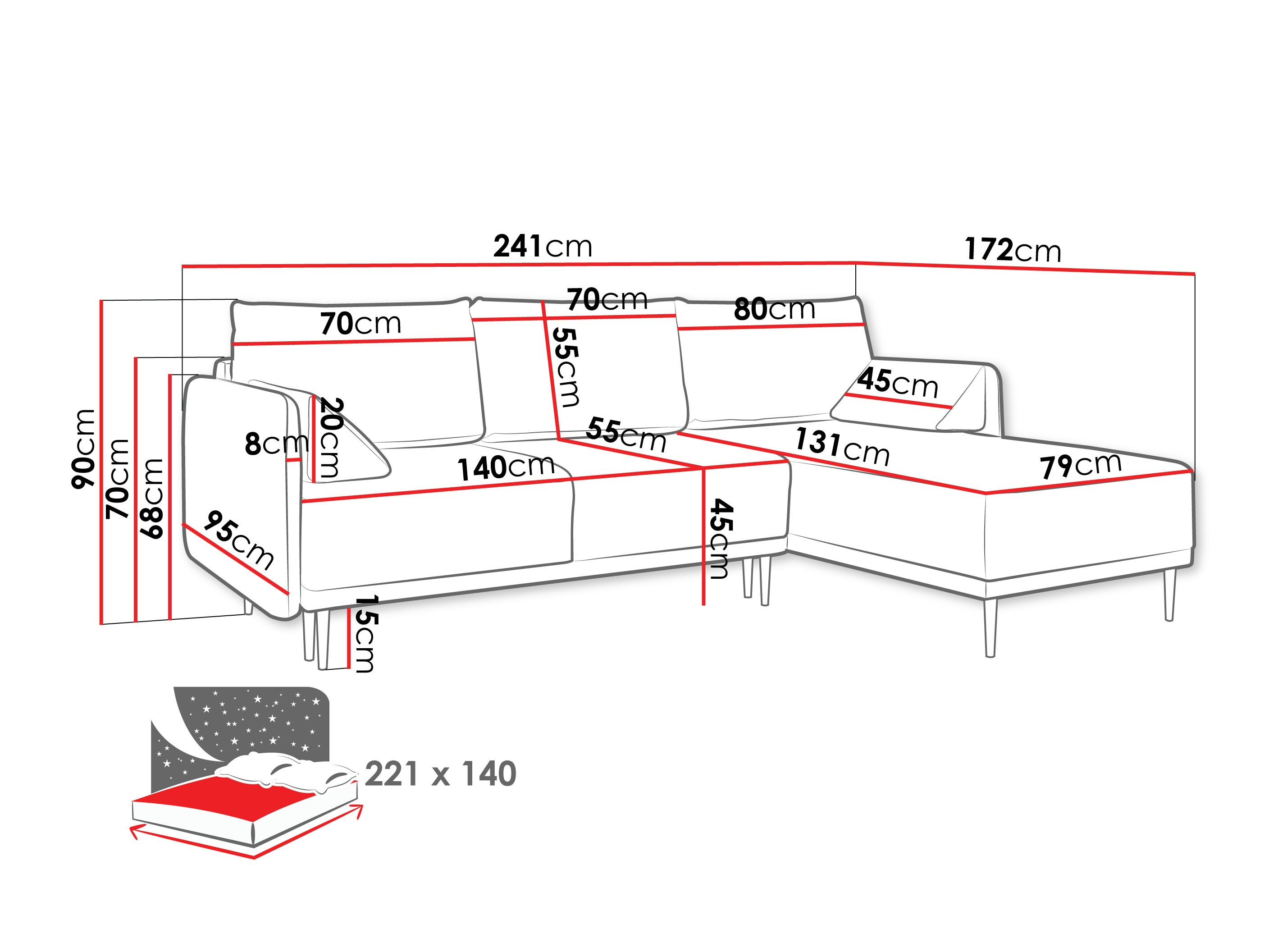Ъглов диван ComfiDream Clarora (Sicuro 10)