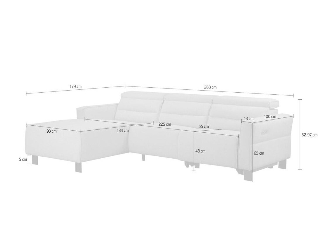 Ъглов реклайнер Denton 1486 (Сметана)