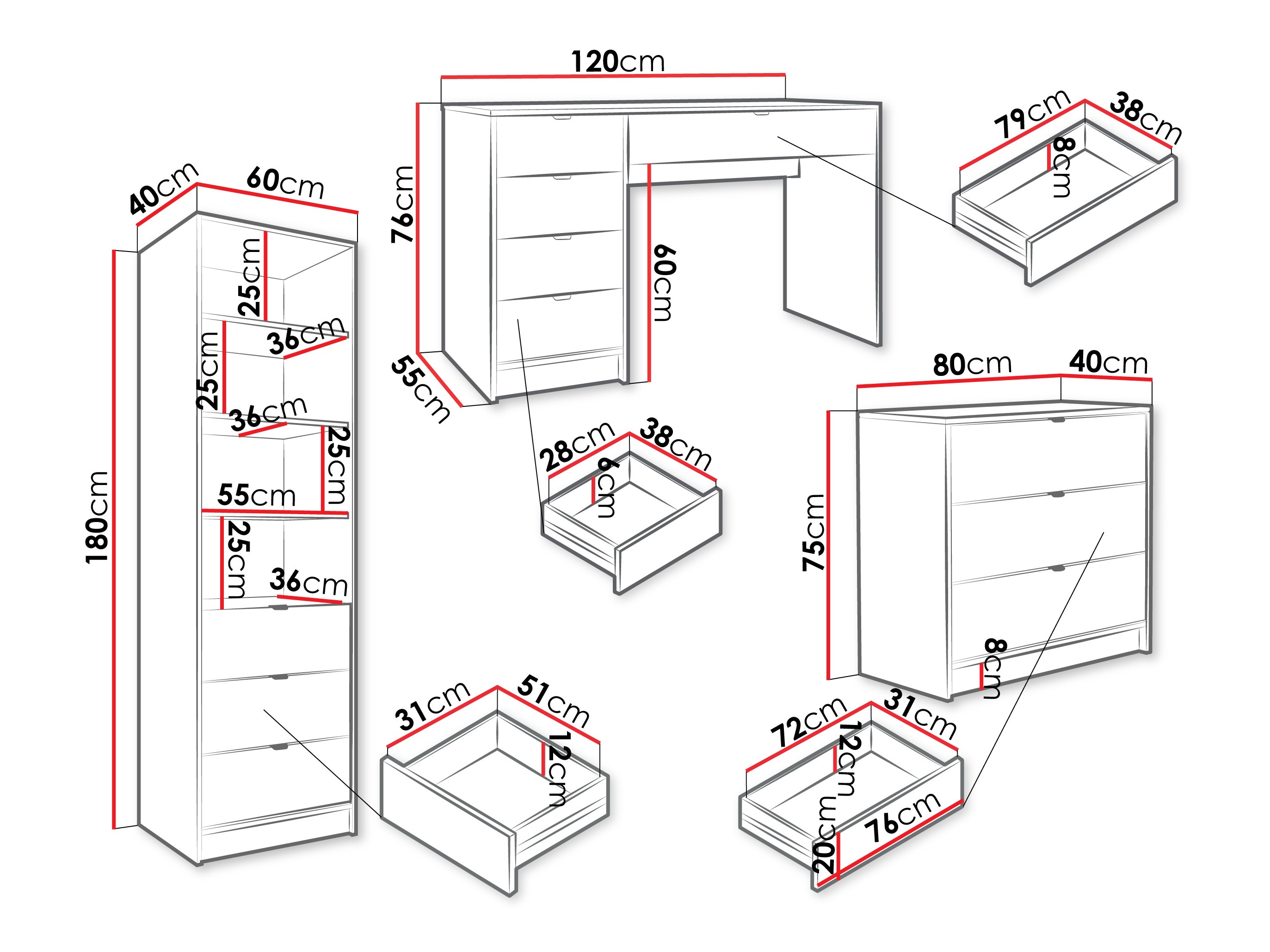Комплект за домашен офис Comfivo Papilio V (Черен)