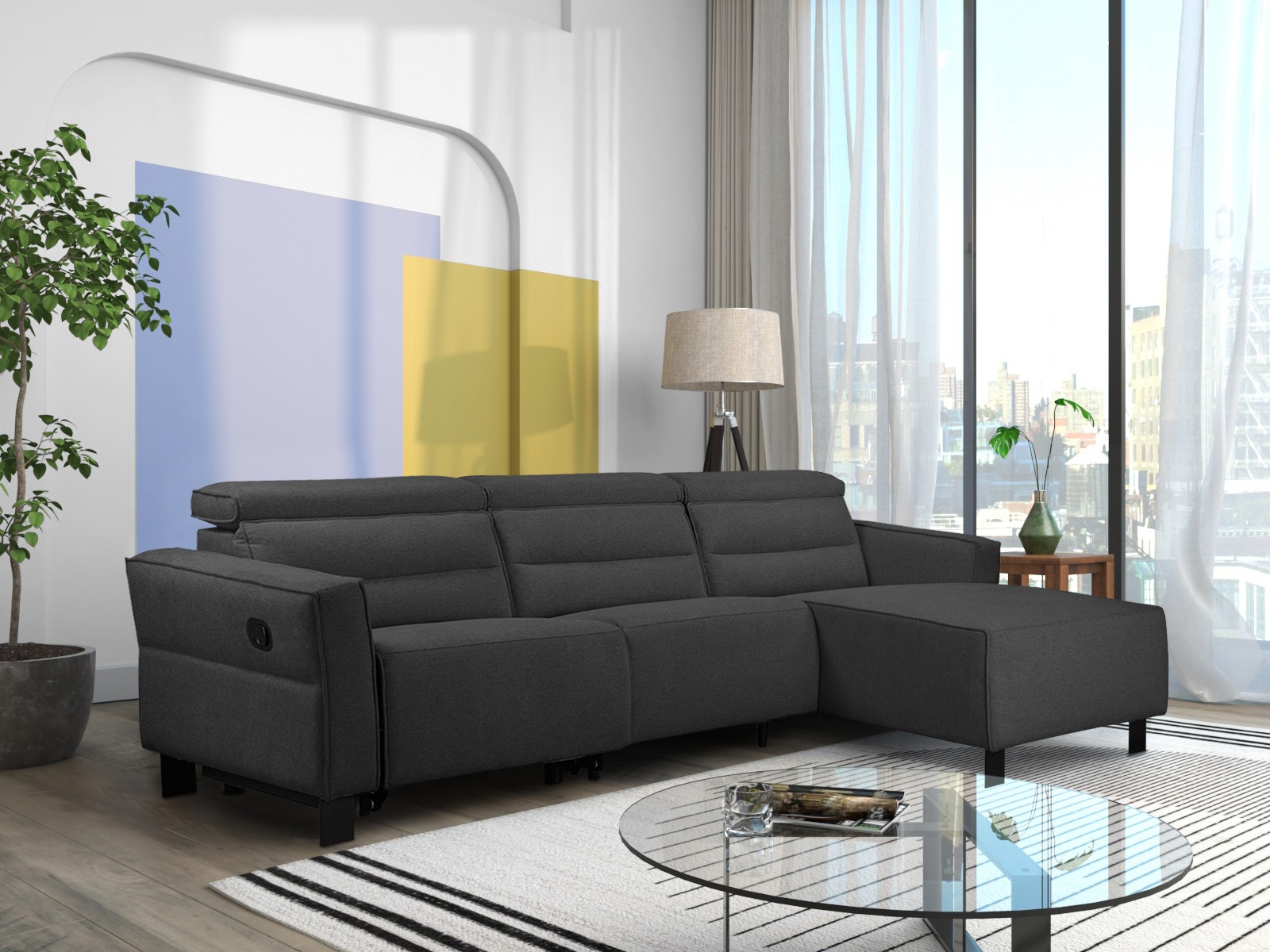 Ъглов реклайнер Denton 1487 (Антрацит)